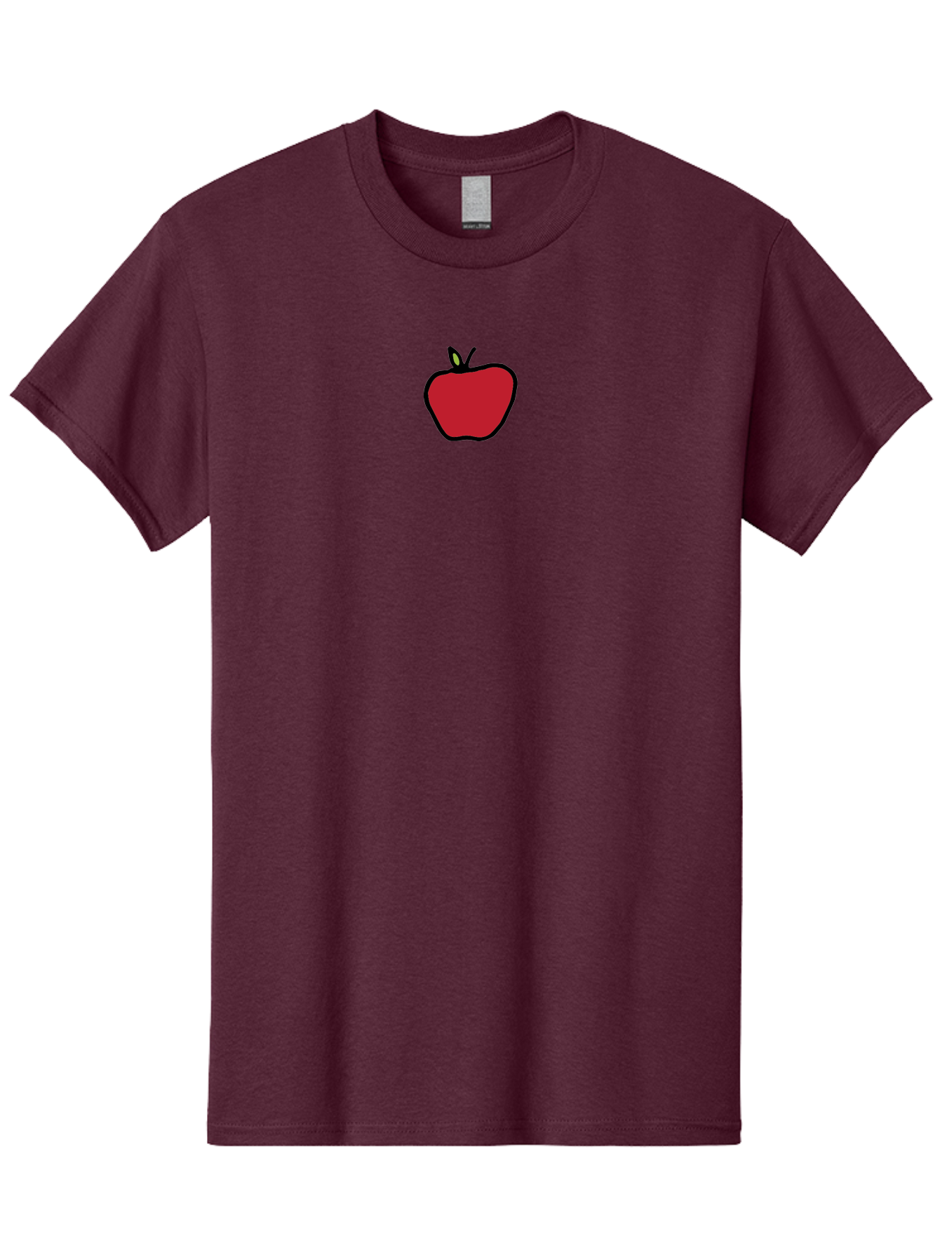 Red-Apple Men'S Graphic Tee, 100% Cotton, Comfortable Casual Summer Wear, Machine Washable, Red Apple, Simple Drawing, Bold Lines, Cartoon Style, Fruit Illustration, Minimalist Design, Digital Art, Apple Graphic Aab063