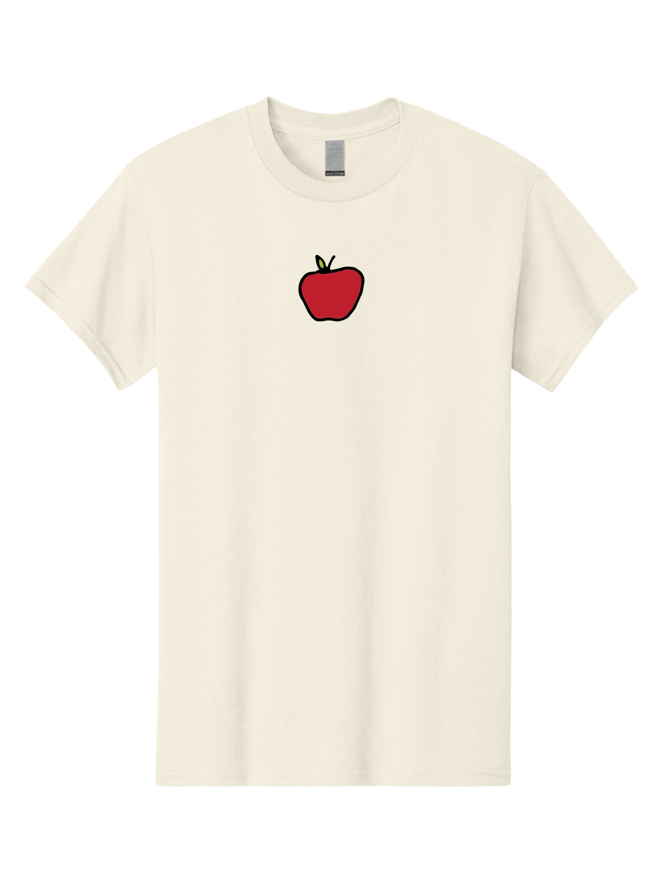 Red-Apple Men'S Graphic Tee, 100% Cotton, Comfortable Casual Summer Wear, Machine Washable, Red Apple, Simple Drawing, Bold Lines, Cartoon Style, Fruit Illustration, Minimalist Design, Digital Art, Apple Graphic Aab063