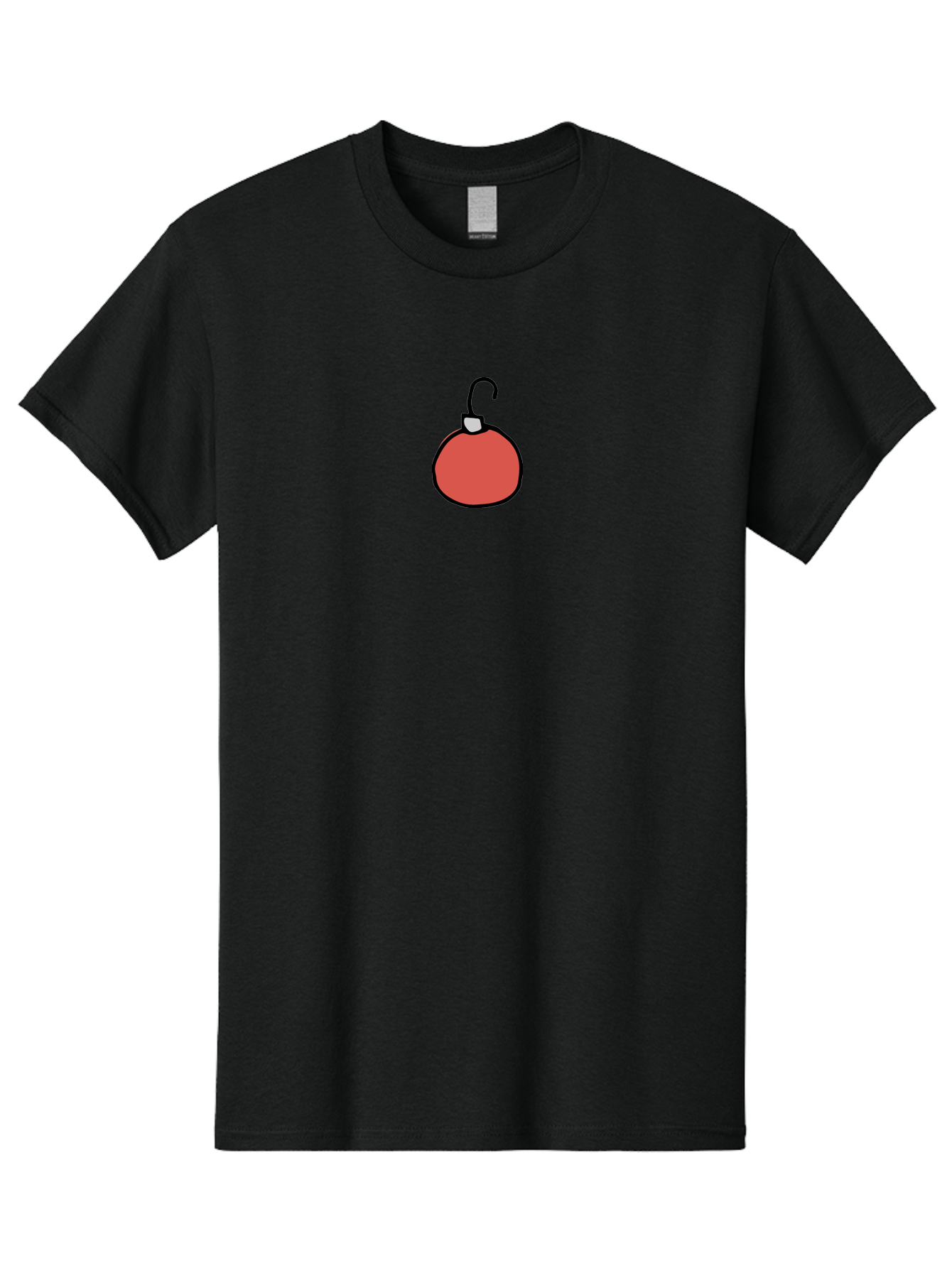 Red-Bomb Men'S Graphic Tee, 100% Cotton, Comfortable Casual Summer Wear, Machine Washable, Christmas Ornament, Red Decoration, Festive Symbol, Holiday Decor, Cartoon Style, Simple Design, Minimalist Art, Christmas Tree Decoration Aab065