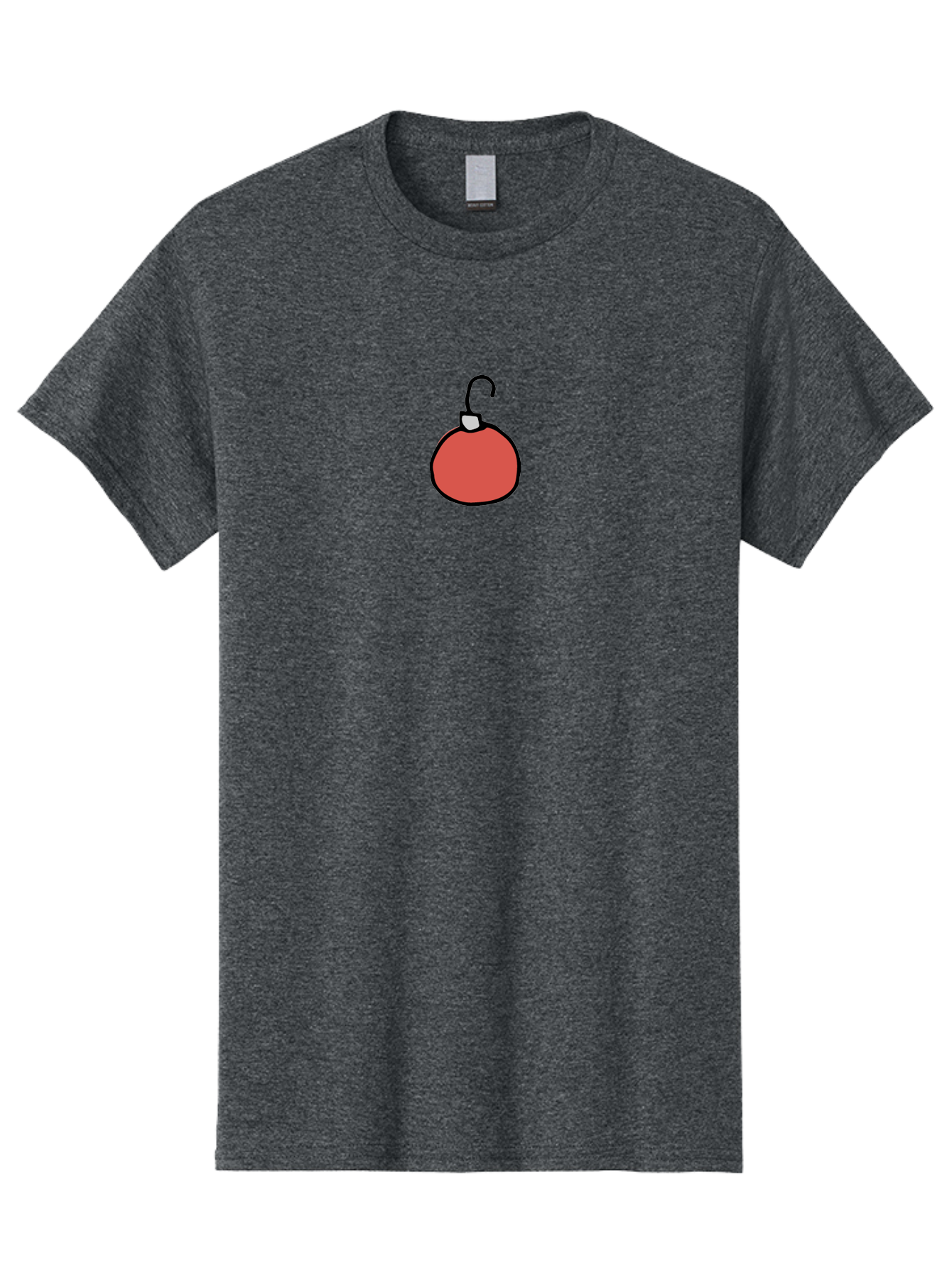 Red-Bomb Men'S Graphic Tee, 100% Cotton, Comfortable Casual Summer Wear, Machine Washable, Christmas Ornament, Red Decoration, Festive Symbol, Holiday Decor, Cartoon Style, Simple Design, Minimalist Art, Christmas Tree Decoration Aab065