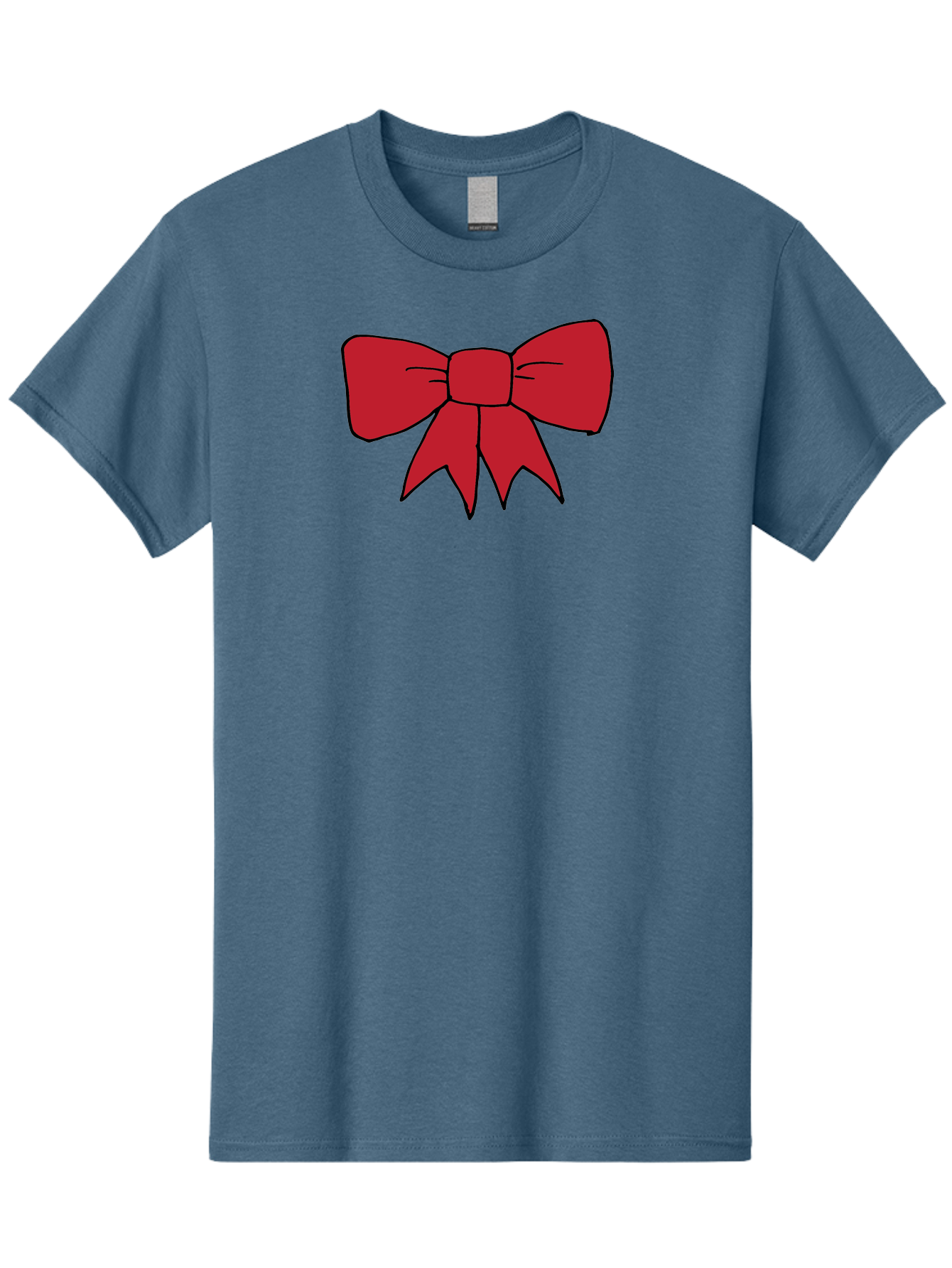 Red-Bow-4 Men'S Graphic Tee, 100% Cotton, Comfortable Casual Summer Wear, Machine Washable, Red Bow, Gift Decoration, Festive Symbol, Ribbon Accessory, Holiday Decor, Christmas Gift, Elegant Design Aab069