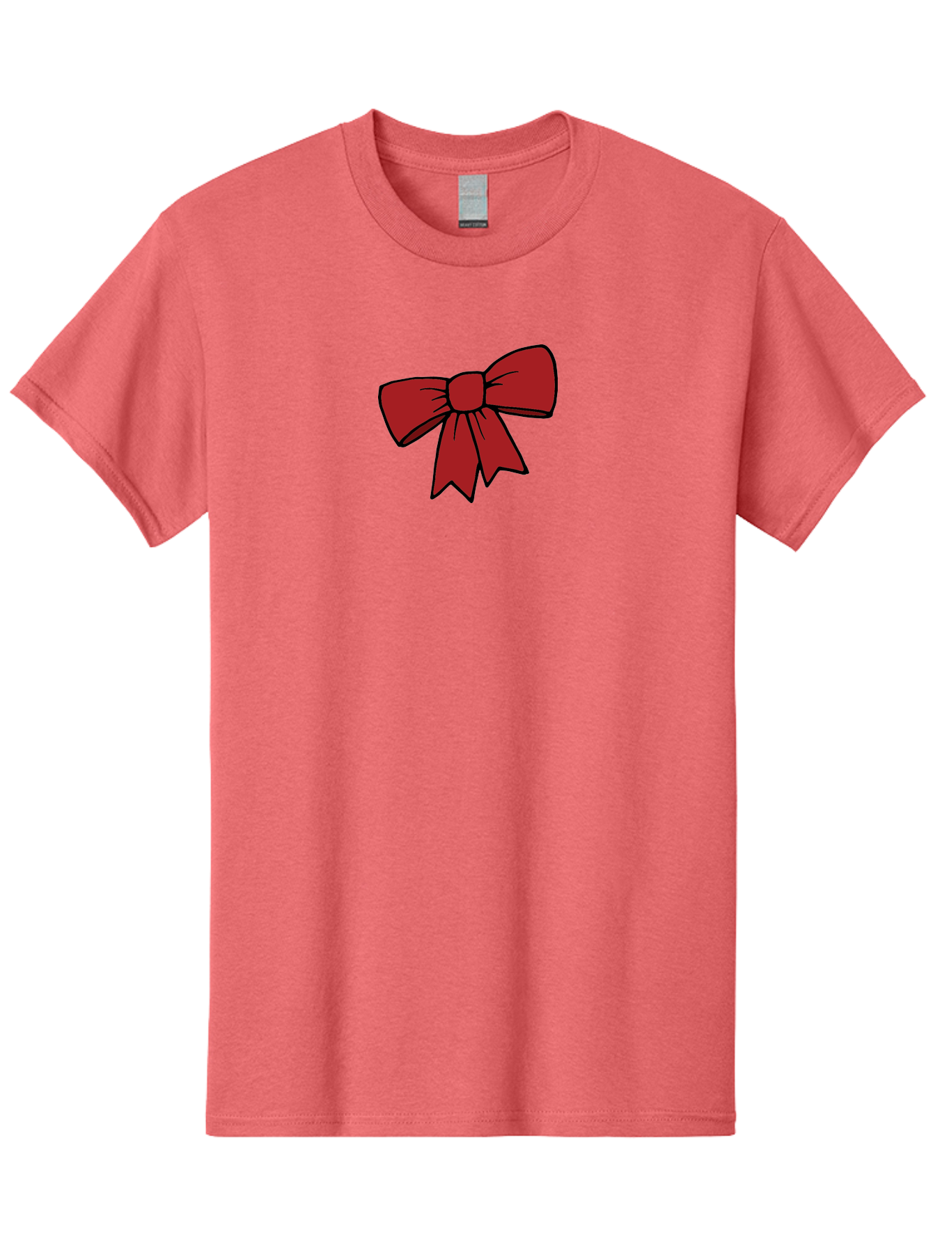 Red-Bow Men'S Graphic Tee, 100% Cotton, Comfortable Casual Summer Wear, Machine Washable, Red Bow, Gift Wrapping, Present Decoration, Festive Ribbon, Holiday Decor, Celebratory Bow, Party Favors Aab070