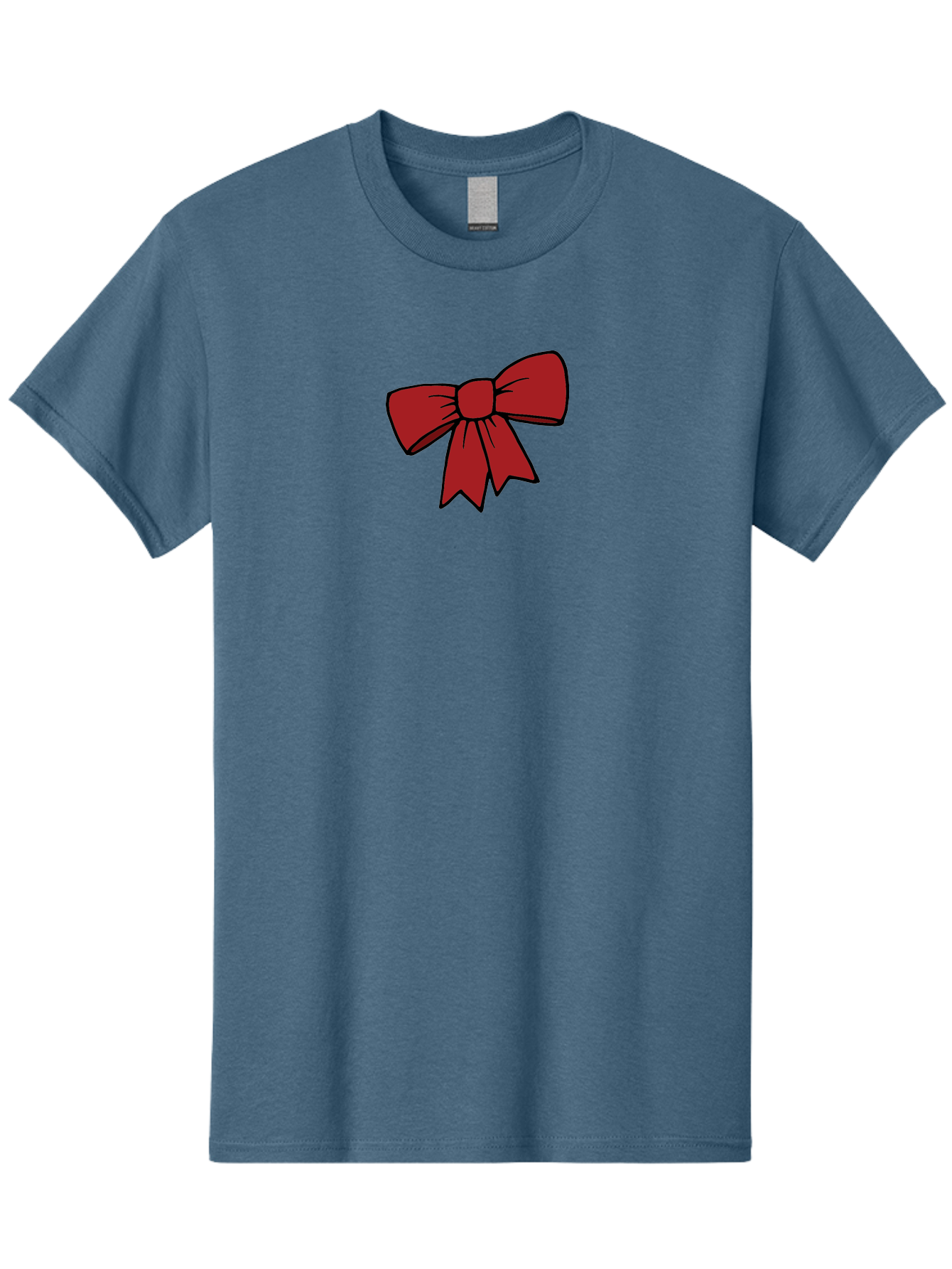 Red-Bow Men'S Graphic Tee, 100% Cotton, Comfortable Casual Summer Wear, Machine Washable, Red Bow, Gift Wrapping, Present Decoration, Festive Ribbon, Holiday Decor, Celebratory Bow, Party Favors Aab070