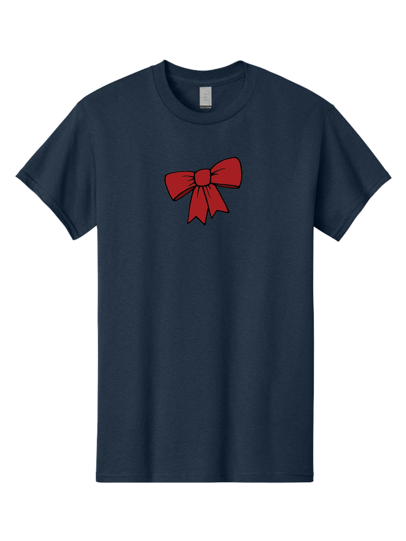 Red-Bow Men'S Graphic Tee, 100% Cotton, Comfortable Casual Summer Wear, Machine Washable, Red Bow, Gift Wrapping, Present Decoration, Festive Ribbon, Holiday Decor, Celebratory Bow, Party Favors Aab070