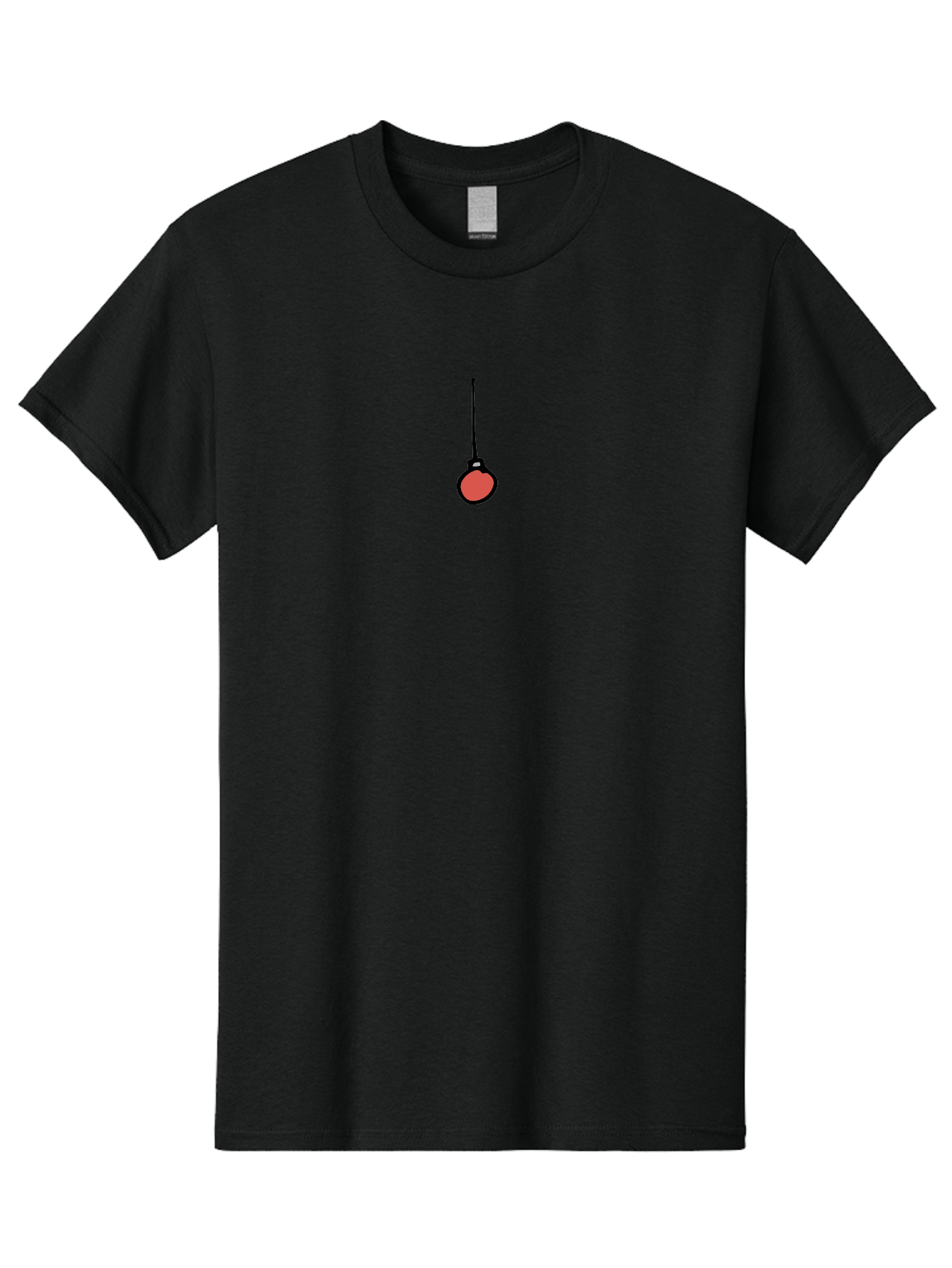 Red-Christmas-Bauble Men'S Graphic Tee, 100% Cotton, Comfortable Casual Summer Wear, Machine Washable, Christmas Ornament, Red Bauble, Festive Decoration, Hanging Decoration, Simple Design, Minimalist Style, Holiday Decor Aab071