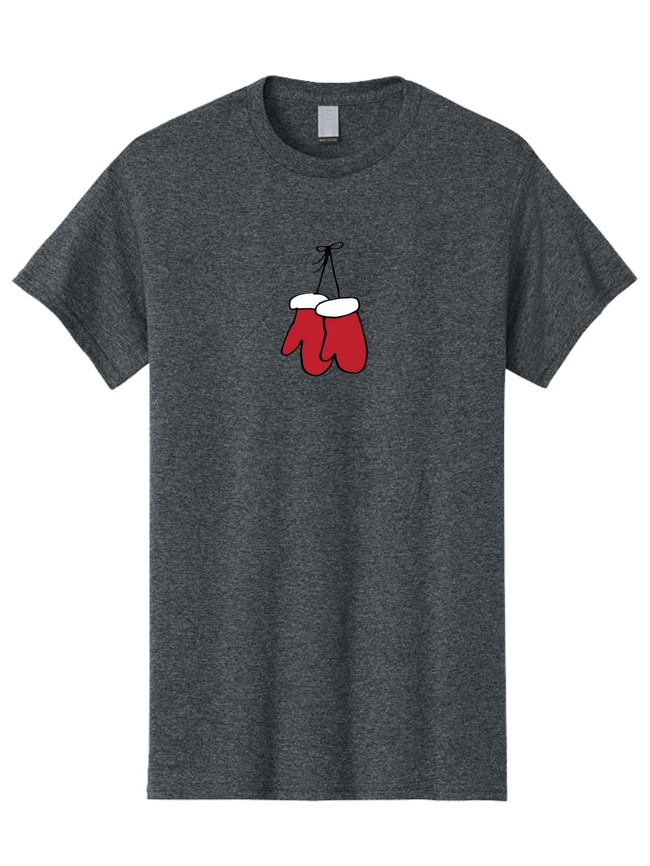 Red-Christmas-Mitten Men'S Graphic Tee, 100% Cotton, Comfortable Casual Summer Wear, Machine Washable, Red Christmas Mittens, Hanging Mittens, Winter Accessories, Festive Gloves, Holiday Decorations, Cozy Winter Wear Aab072