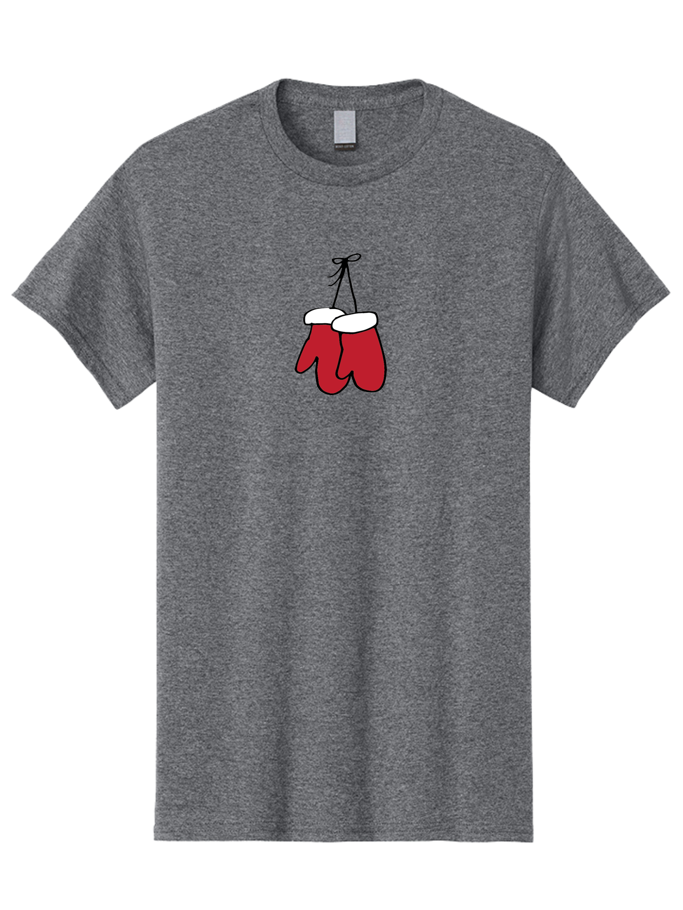 Red-Christmas-Mitten Men'S Graphic Tee, 100% Cotton, Comfortable Casual Summer Wear, Machine Washable, Red Christmas Mittens, Hanging Mittens, Winter Accessories, Festive Gloves, Holiday Decorations, Cozy Winter Wear Aab072