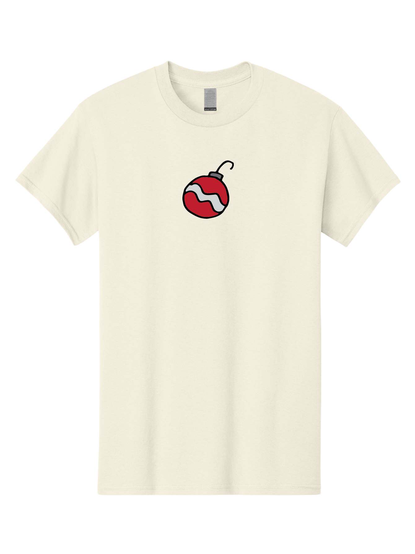 Red-Christmas-Ornament-3 Men'S Graphic Tee, 100% Cotton, Comfortable Casual Summer Wear, Machine Washable, Red Christmas Ornament, Holiday Decoration, Festive Symbol, Christmas Tree Decoration, Winter Wonderland, Merry Christmas, Aab075