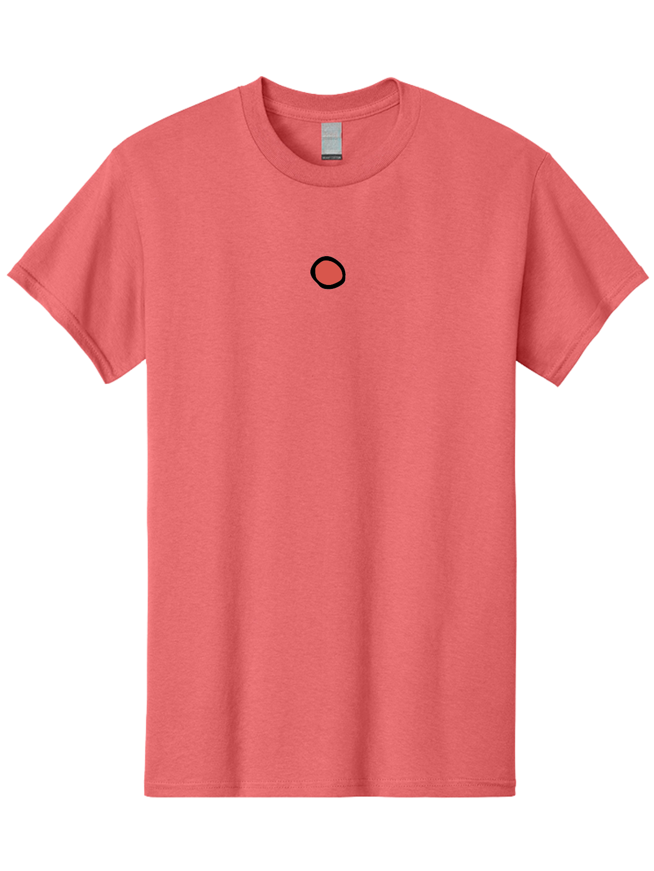 Red-Circle-1 Men'S Graphic Tee, 100% Cotton, Comfortable Casual Summer Wear, Machine Washable, Red Circle, Simple Graphic, Minimalist Design, Bold Color, Black Outline, Geometric Shape, Abstract Art, Modern Illustration Aab077
