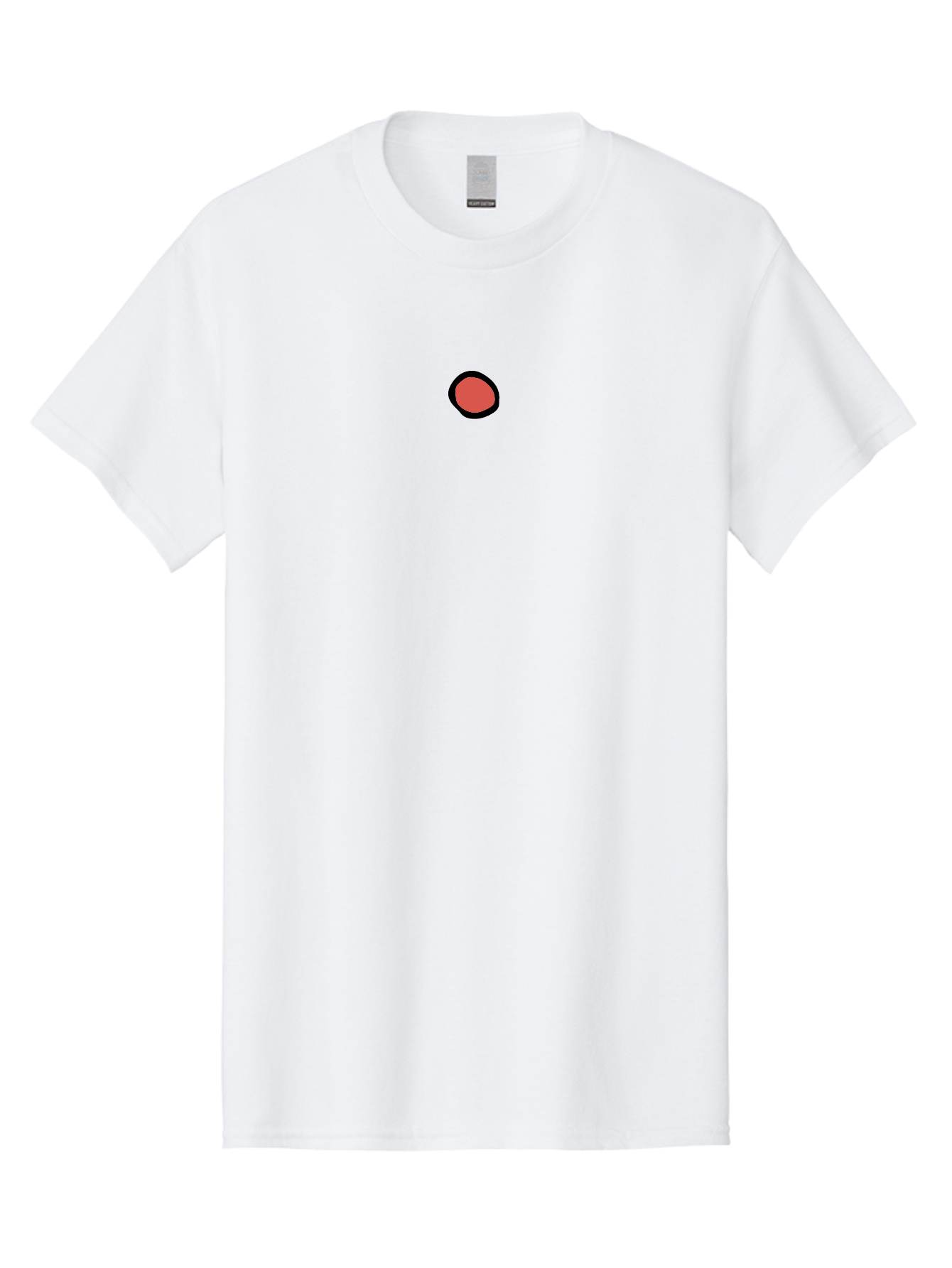Red-Circle-1 Men'S Graphic Tee, 100% Cotton, Comfortable Casual Summer Wear, Machine Washable, Red Circle, Simple Graphic, Minimalist Design, Bold Color, Black Outline, Geometric Shape, Abstract Art, Modern Illustration Aab077