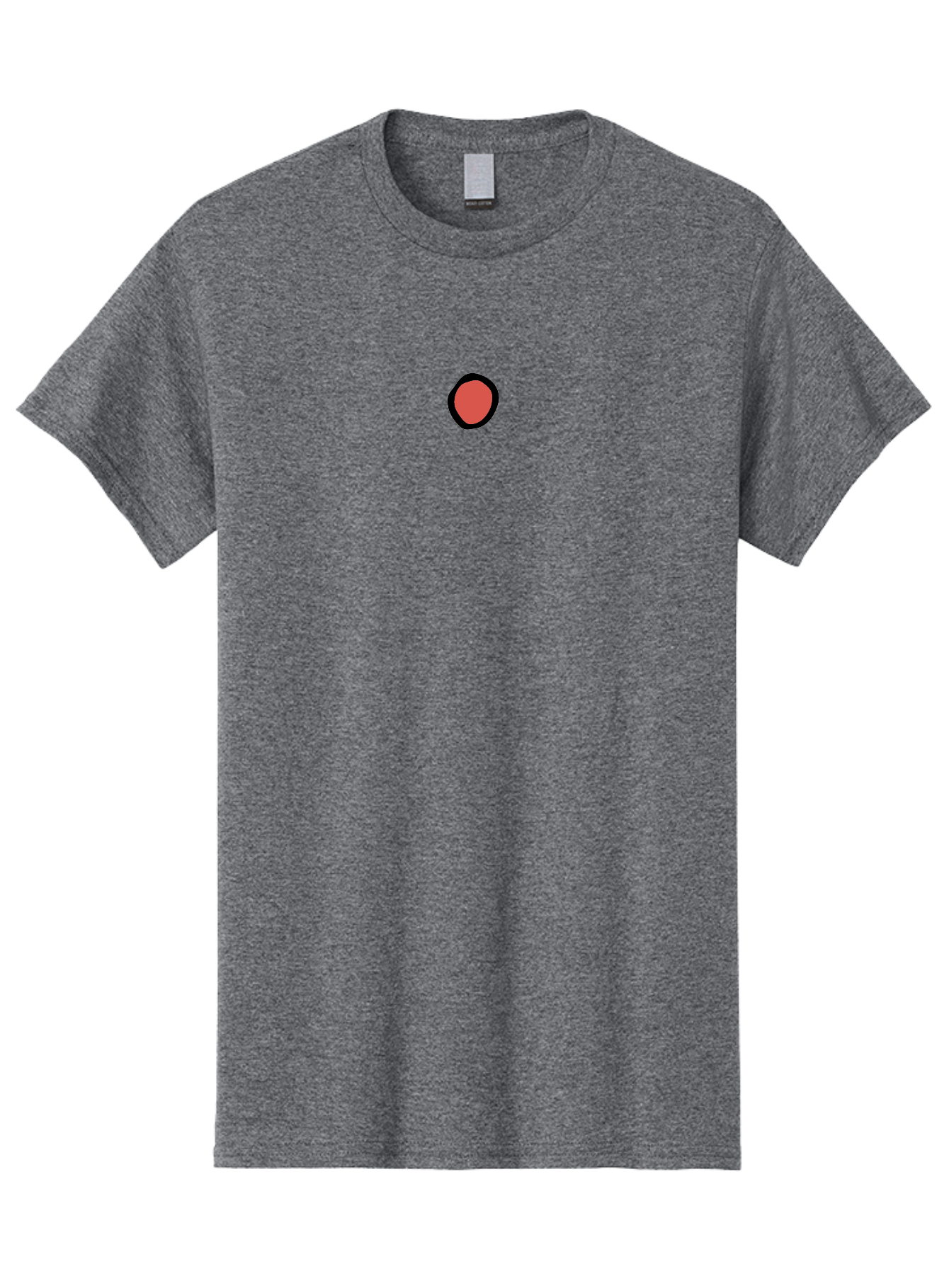 Red-Circle Men'S Graphic Tee, 100% Cotton, Comfortable Casual Summer Wear, Machine Washable, Red Circle, Black Outline, Simple Shape, Minimalist Design, Abstract Art, Geometric Figure, Bold Color Aab078