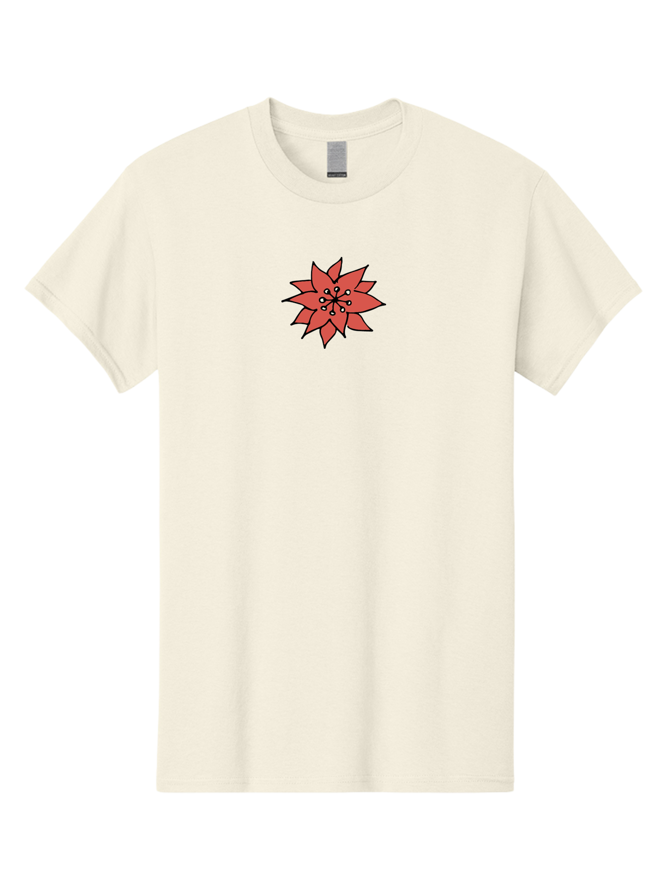 Red-Flower-1 Men'S Graphic Tee, 100% Cotton, Comfortable Casual Summer Wear, Machine Washable, Red Flower Illustration, Floral Design, Minimalist Art, Botanical Graphic, Simple Shapes, Stylized Bloom, Graphic Design Element Aab079