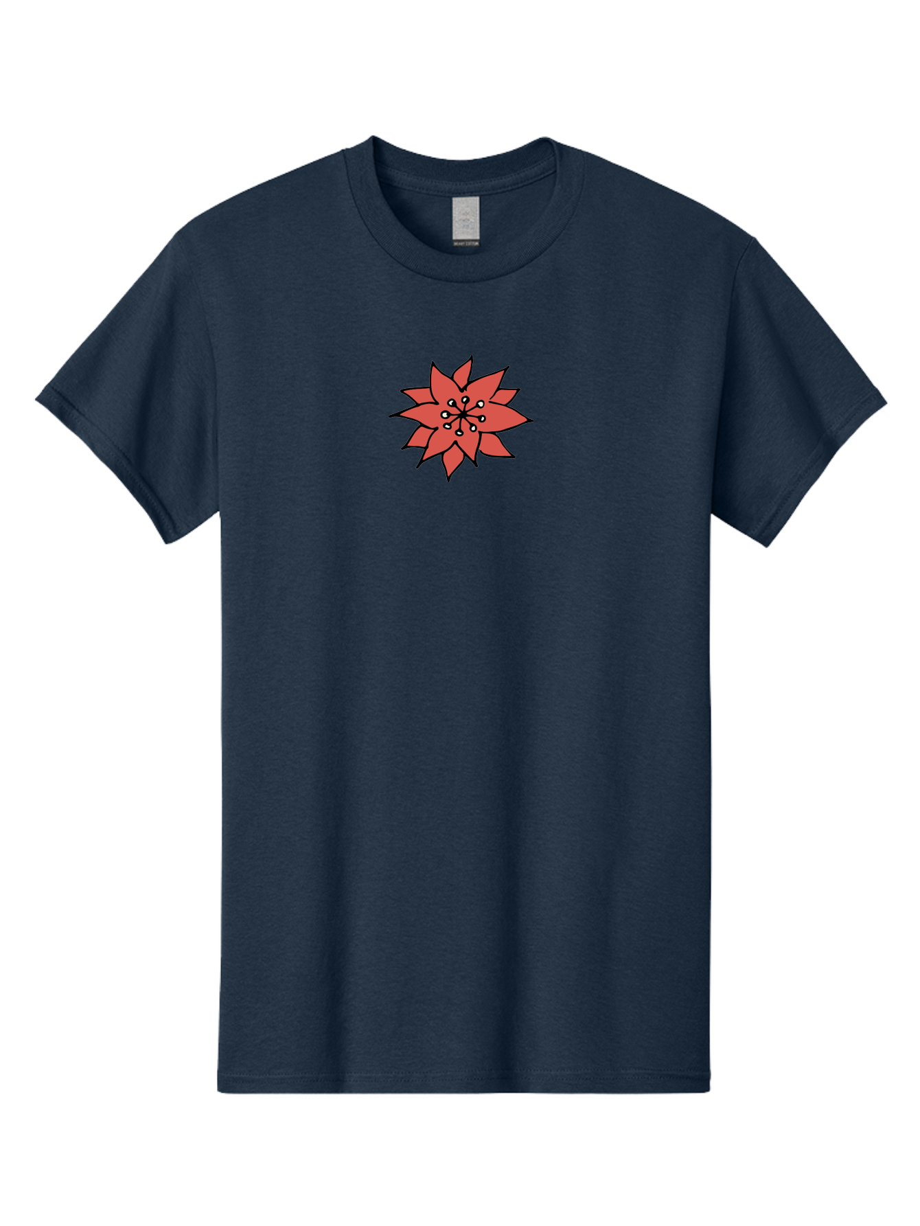Red-Flower-1 Men'S Graphic Tee, 100% Cotton, Comfortable Casual Summer Wear, Machine Washable, Red Flower Illustration, Floral Design, Minimalist Art, Botanical Graphic, Simple Shapes, Stylized Bloom, Graphic Design Element Aab079