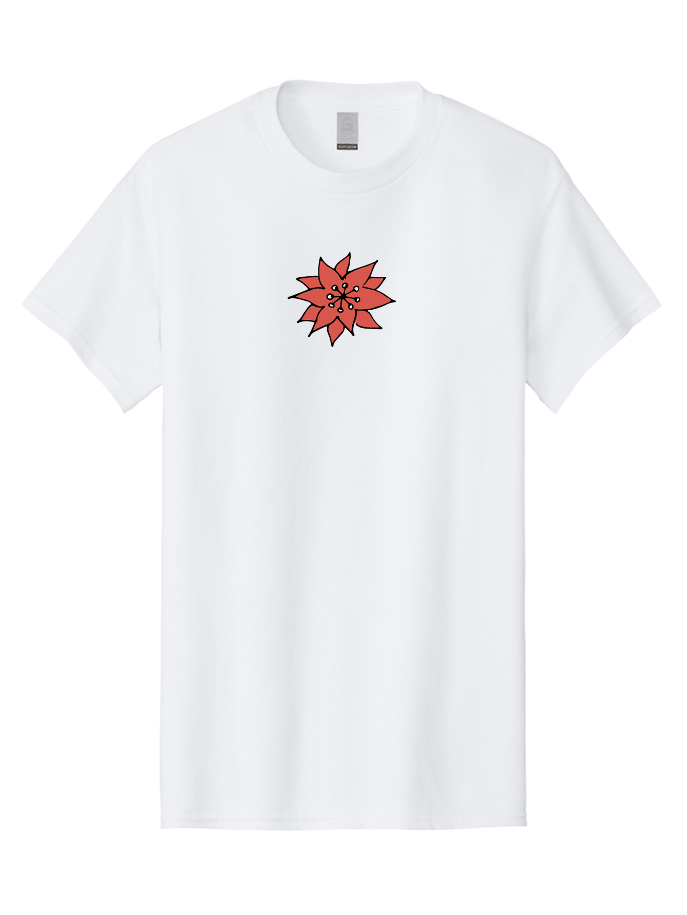 Red-Flower-1 Men'S Graphic Tee, 100% Cotton, Comfortable Casual Summer Wear, Machine Washable, Red Flower Illustration, Floral Design, Minimalist Art, Botanical Graphic, Simple Shapes, Stylized Bloom, Graphic Design Element Aab079