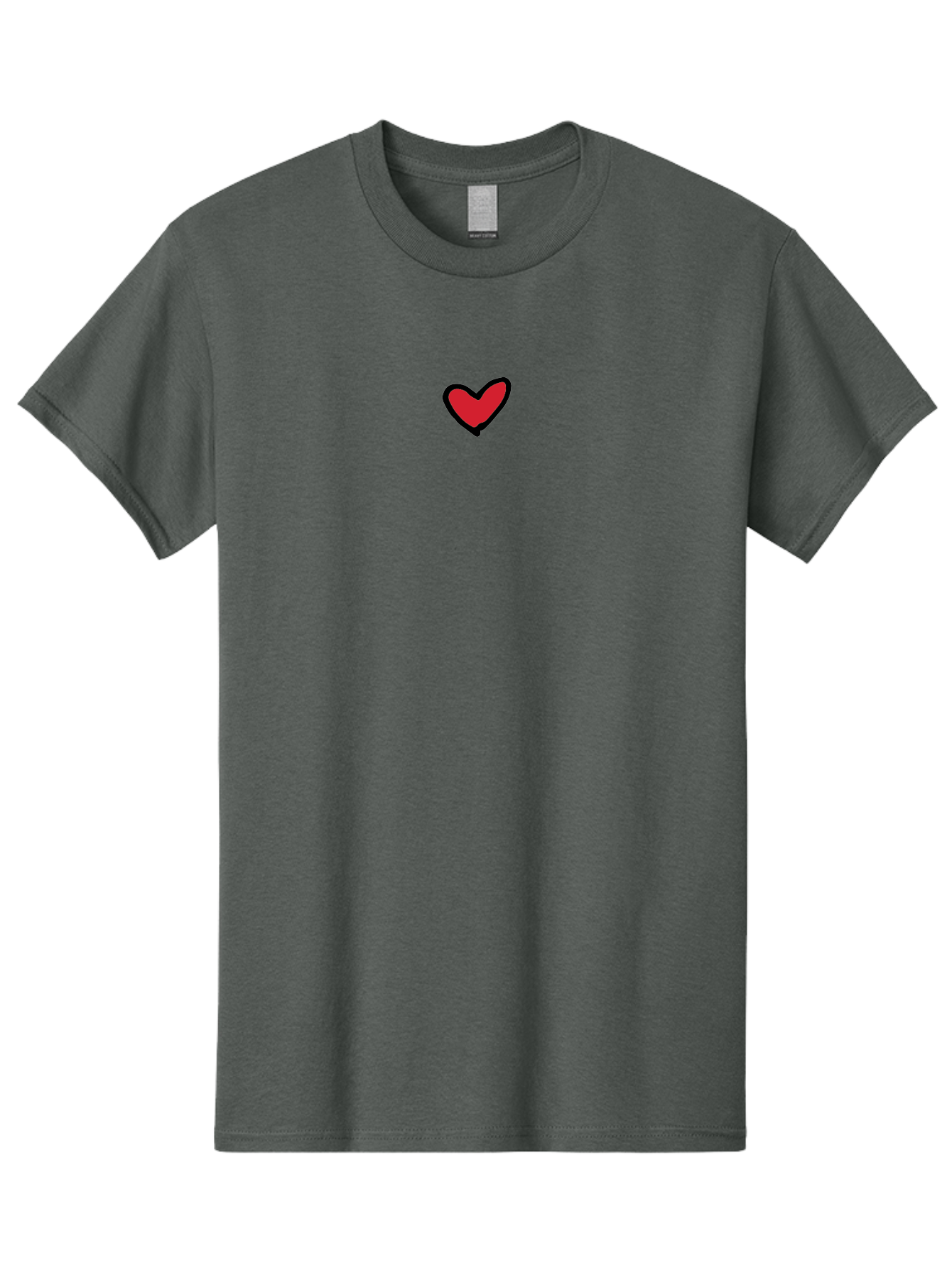 Red-Heart Men'S Graphic Tee, 100% Cotton, Comfortable Casual Summer Wear, Machine Washable, Simple Red Heart, Cartoon Heart, Heart Symbol, Love Sign, Valentines Day Icon, Red Heart Illustration, Heart Graphic Aab083