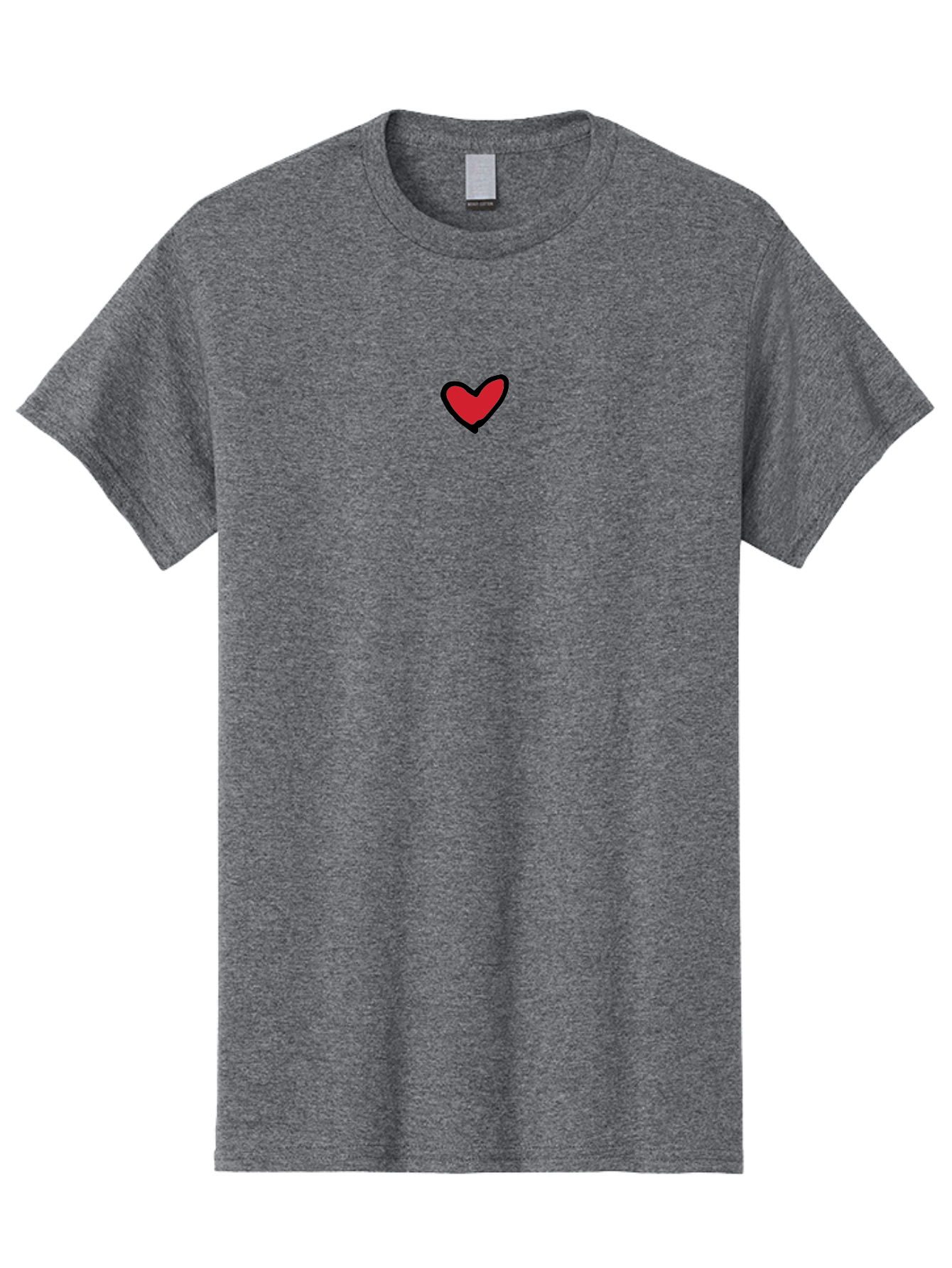 Red-Heart Men'S Graphic Tee, 100% Cotton, Comfortable Casual Summer Wear, Machine Washable, Simple Red Heart, Cartoon Heart, Heart Symbol, Love Sign, Valentines Day Icon, Red Heart Illustration, Heart Graphic Aab083