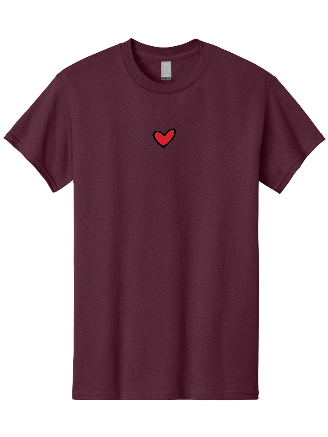 Red-Heart Men'S Graphic Tee, 100% Cotton, Comfortable Casual Summer Wear, Machine Washable, Simple Red Heart, Cartoon Heart, Heart Symbol, Love Sign, Valentines Day Icon, Red Heart Illustration, Heart Graphic Aab083