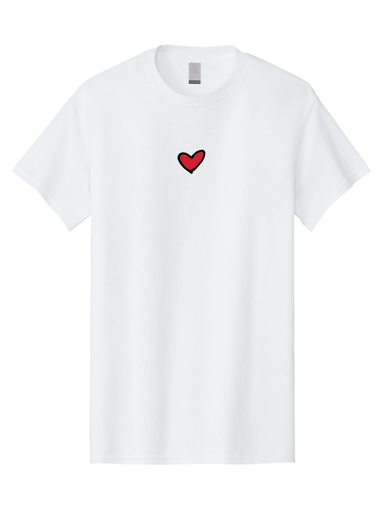 Red-Heart Men'S Graphic Tee, 100% Cotton, Comfortable Casual Summer Wear, Machine Washable, Simple Red Heart, Cartoon Heart, Heart Symbol, Love Sign, Valentines Day Icon, Red Heart Illustration, Heart Graphic Aab083