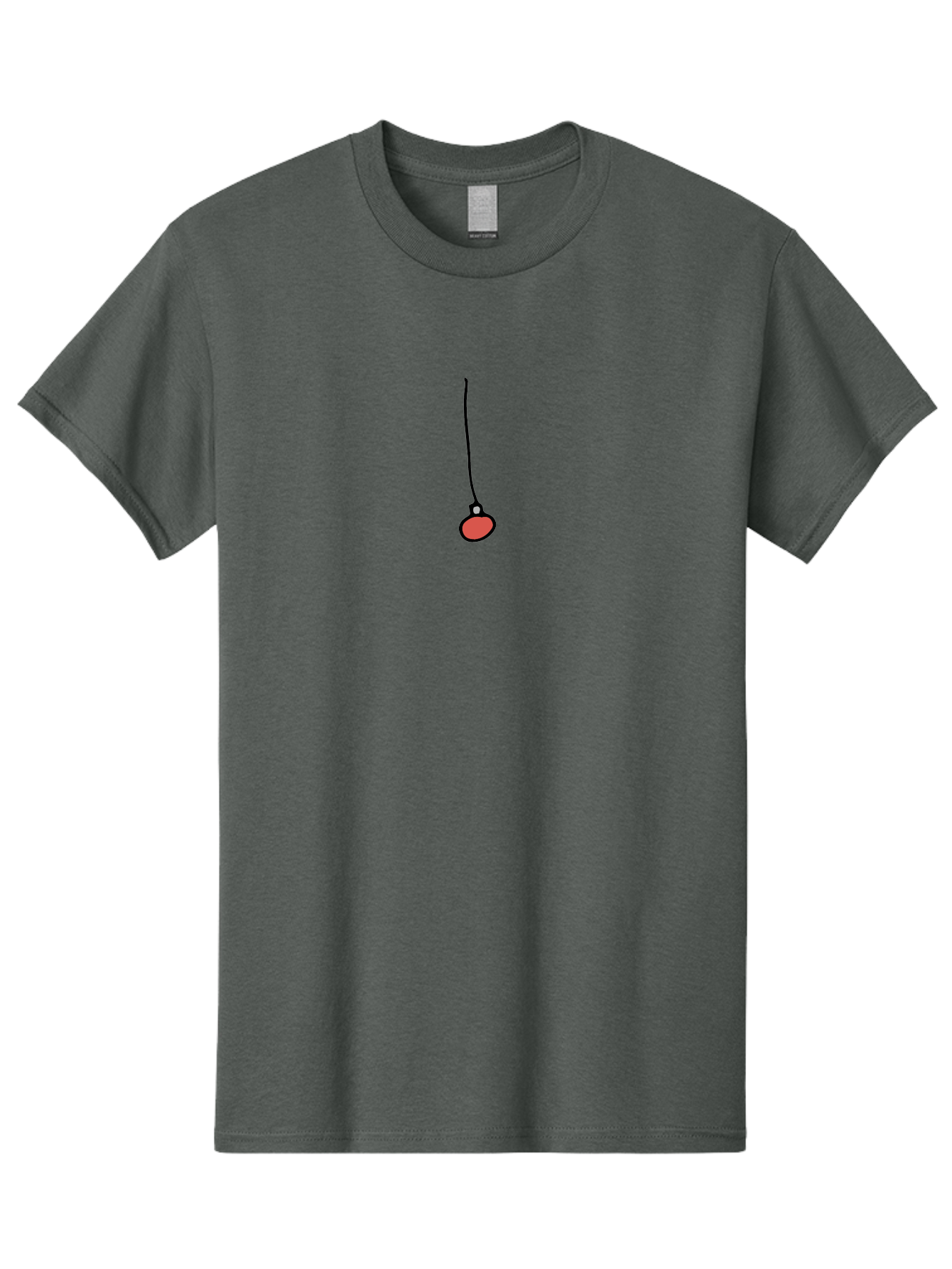 Red-Ornament Men'S Graphic Tee, 100% Cotton, Comfortable Casual Summer Wear, Machine Washable, Red Christmas Ornament, Holiday Decoration, Festive Symbol, Cartoon Style, Simple Design, Christmas Tree Decor Aab084