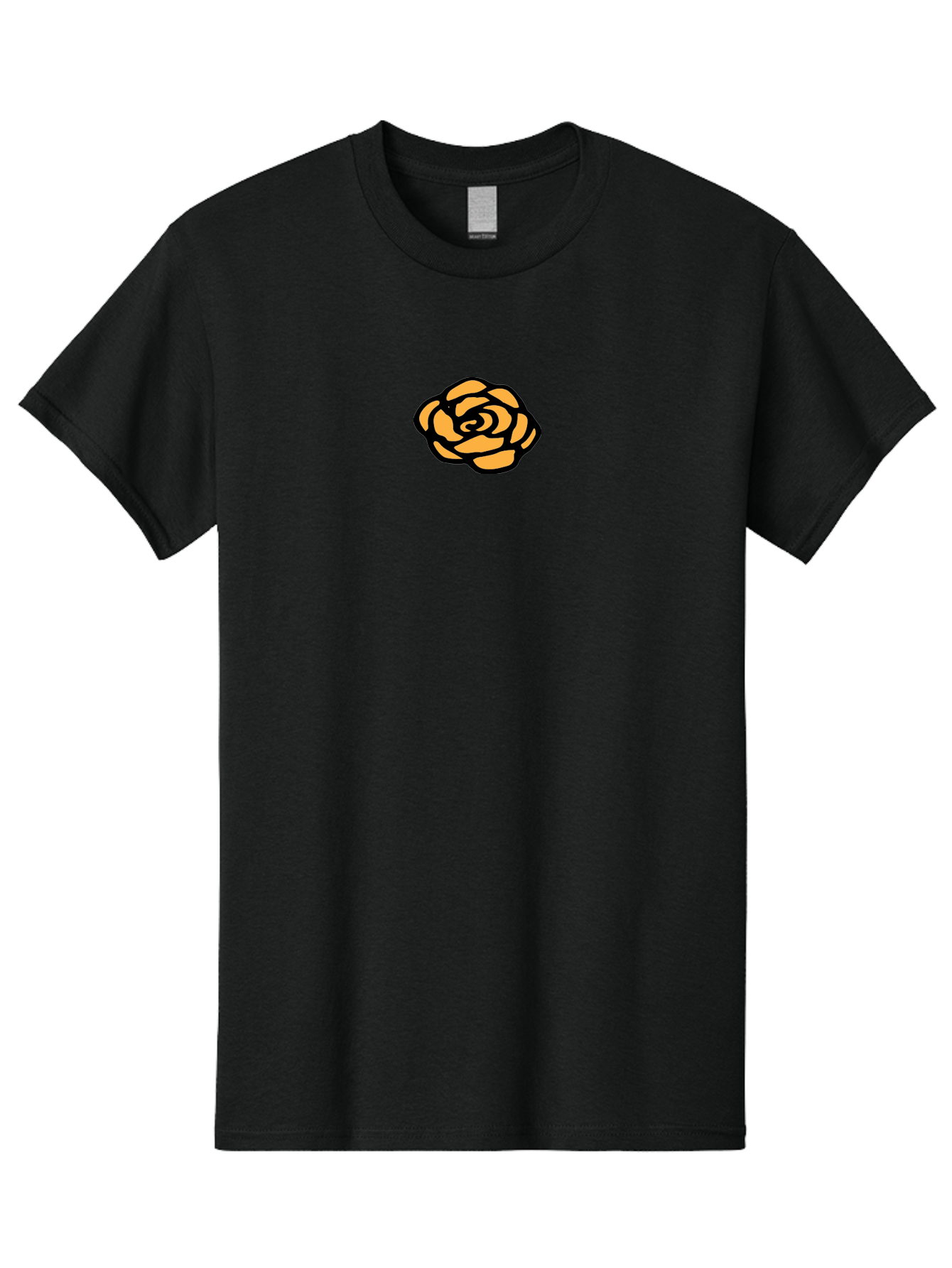 Rose-Icon Men'S Graphic Tee, 100% Cotton, Comfortable Casual Summer Wear, Machine Washable, Orange Rose Illustration, Stylish Graphic Design, Minimalist Art, Simple Rose, Modern Floral Design, Bold Lines Aab085