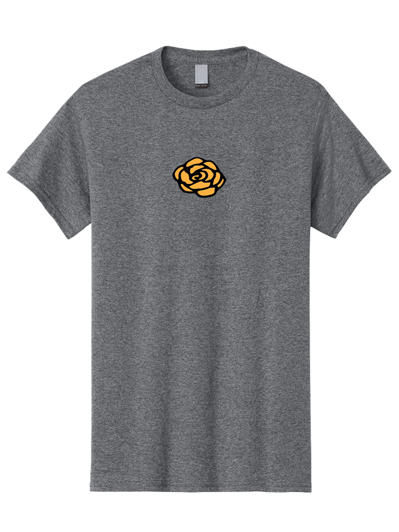 Rose-Icon Men'S Graphic Tee, 100% Cotton, Comfortable Casual Summer Wear, Machine Washable, Orange Rose Illustration, Stylish Graphic Design, Minimalist Art, Simple Rose, Modern Floral Design, Bold Lines Aab085