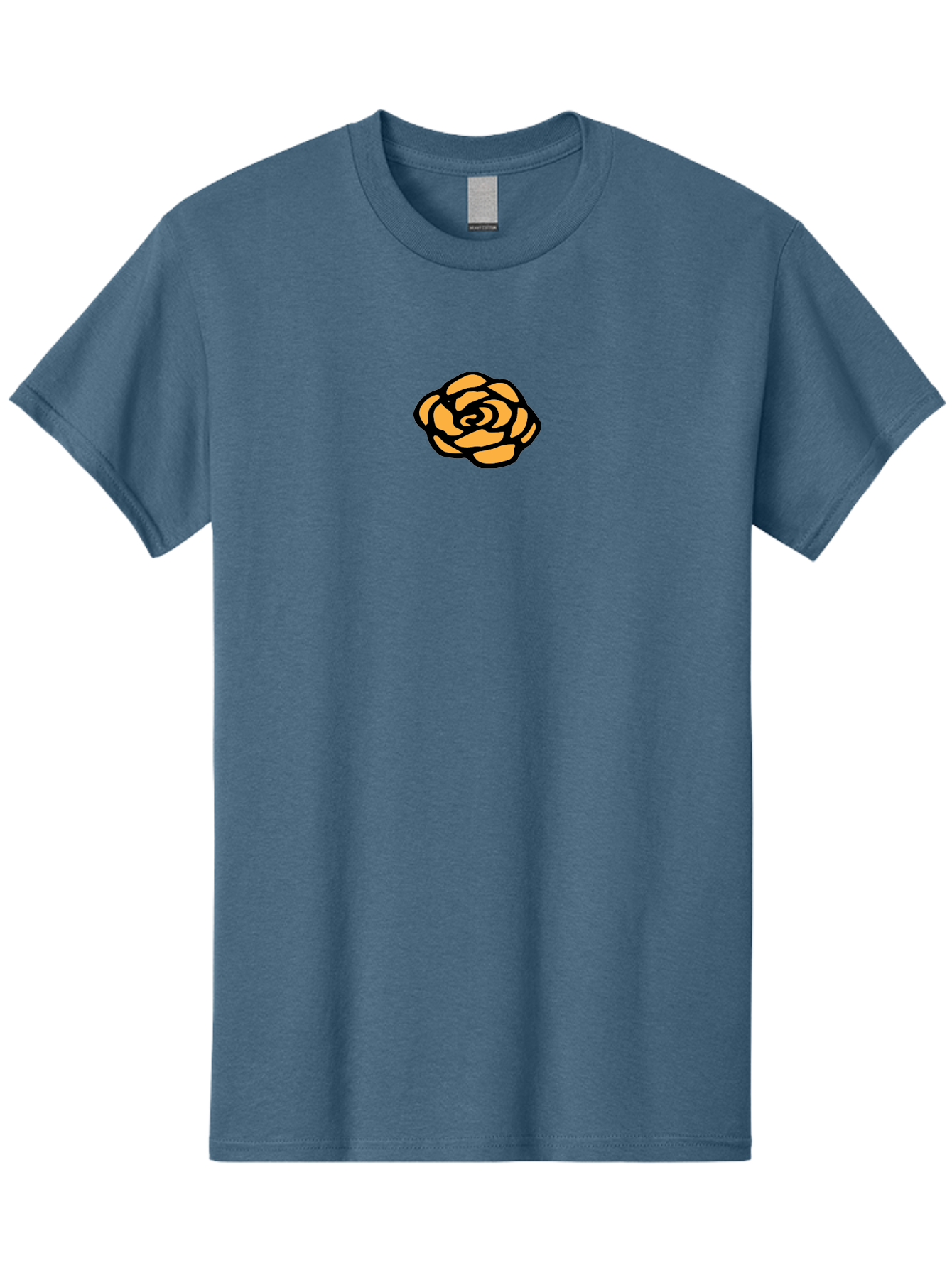 Rose-Icon Men'S Graphic Tee, 100% Cotton, Comfortable Casual Summer Wear, Machine Washable, Orange Rose Illustration, Stylish Graphic Design, Minimalist Art, Simple Rose, Modern Floral Design, Bold Lines Aab085
