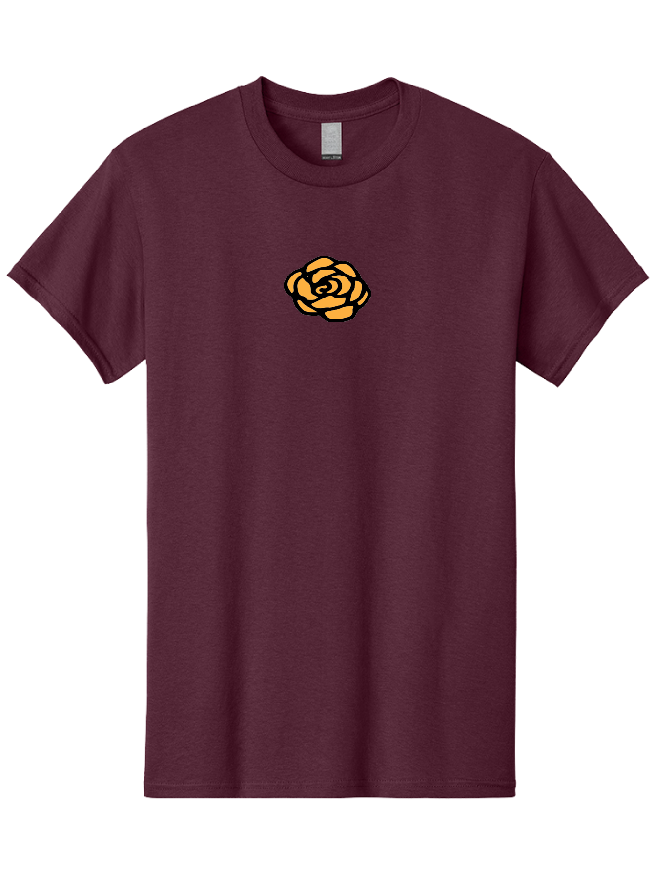 Rose-Icon Men'S Graphic Tee, 100% Cotton, Comfortable Casual Summer Wear, Machine Washable, Orange Rose Illustration, Stylish Graphic Design, Minimalist Art, Simple Rose, Modern Floral Design, Bold Lines Aab085