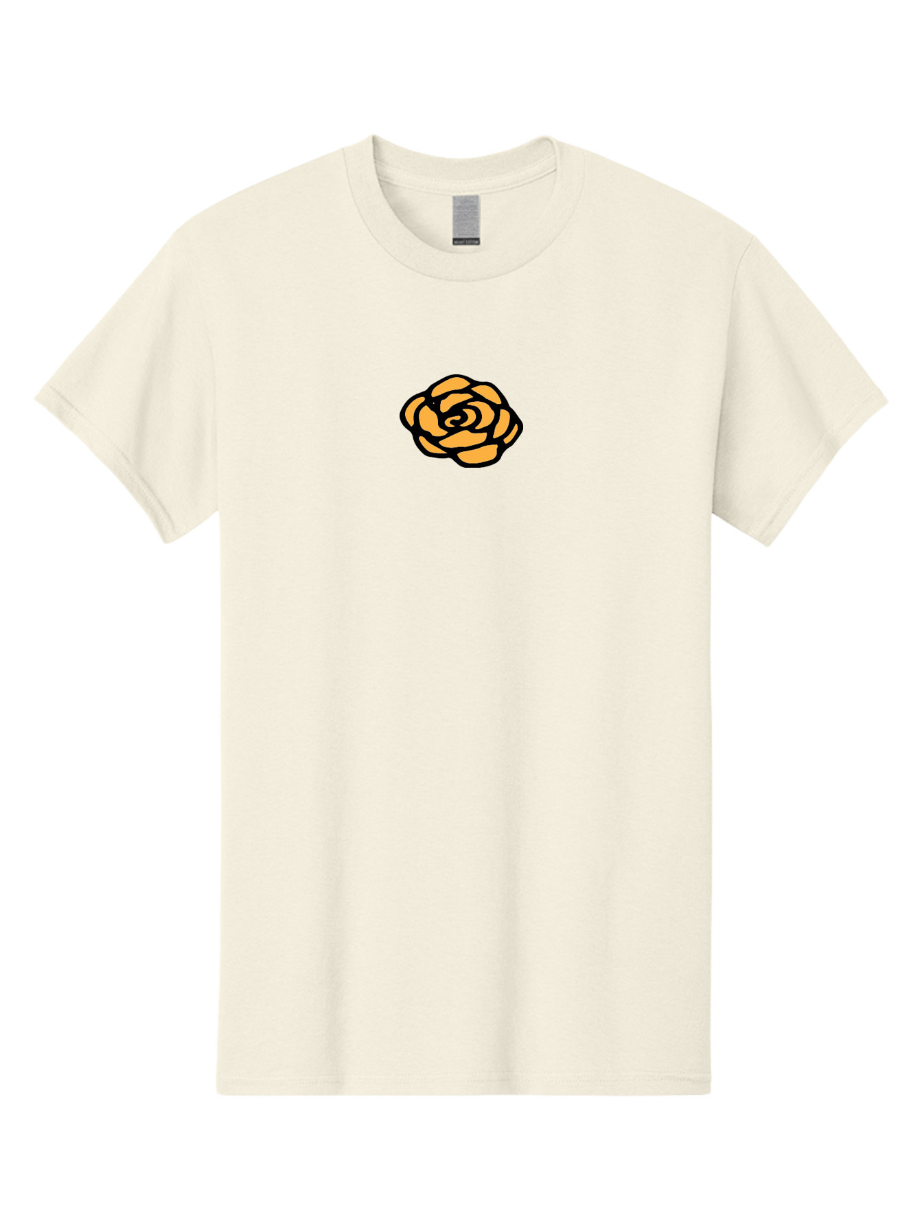 Rose-Icon Men'S Graphic Tee, 100% Cotton, Comfortable Casual Summer Wear, Machine Washable, Orange Rose Illustration, Stylish Graphic Design, Minimalist Art, Simple Rose, Modern Floral Design, Bold Lines Aab085