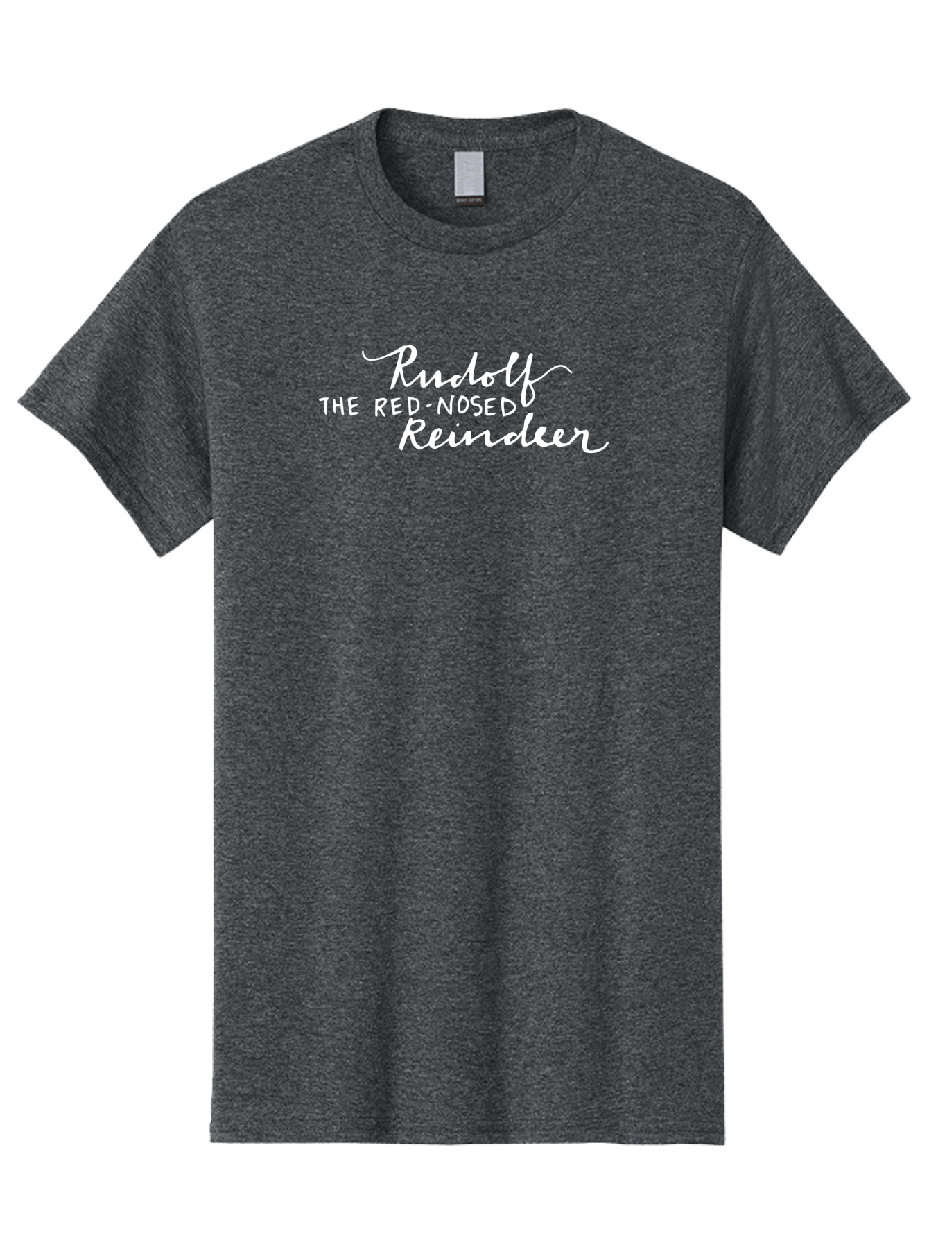 Rudolf-The-Red-Nosed-Reindeer-1 Men'S Graphic Tee, 100% Cotton, Comfortable Casual Summer Wear, Machine Washable, Christmas Classic, Holiday Cheer, Festive Typography, Rudolf The Red-Nosed Reindeer, Christmas Song, White Text, Holiday Graphics Aab088