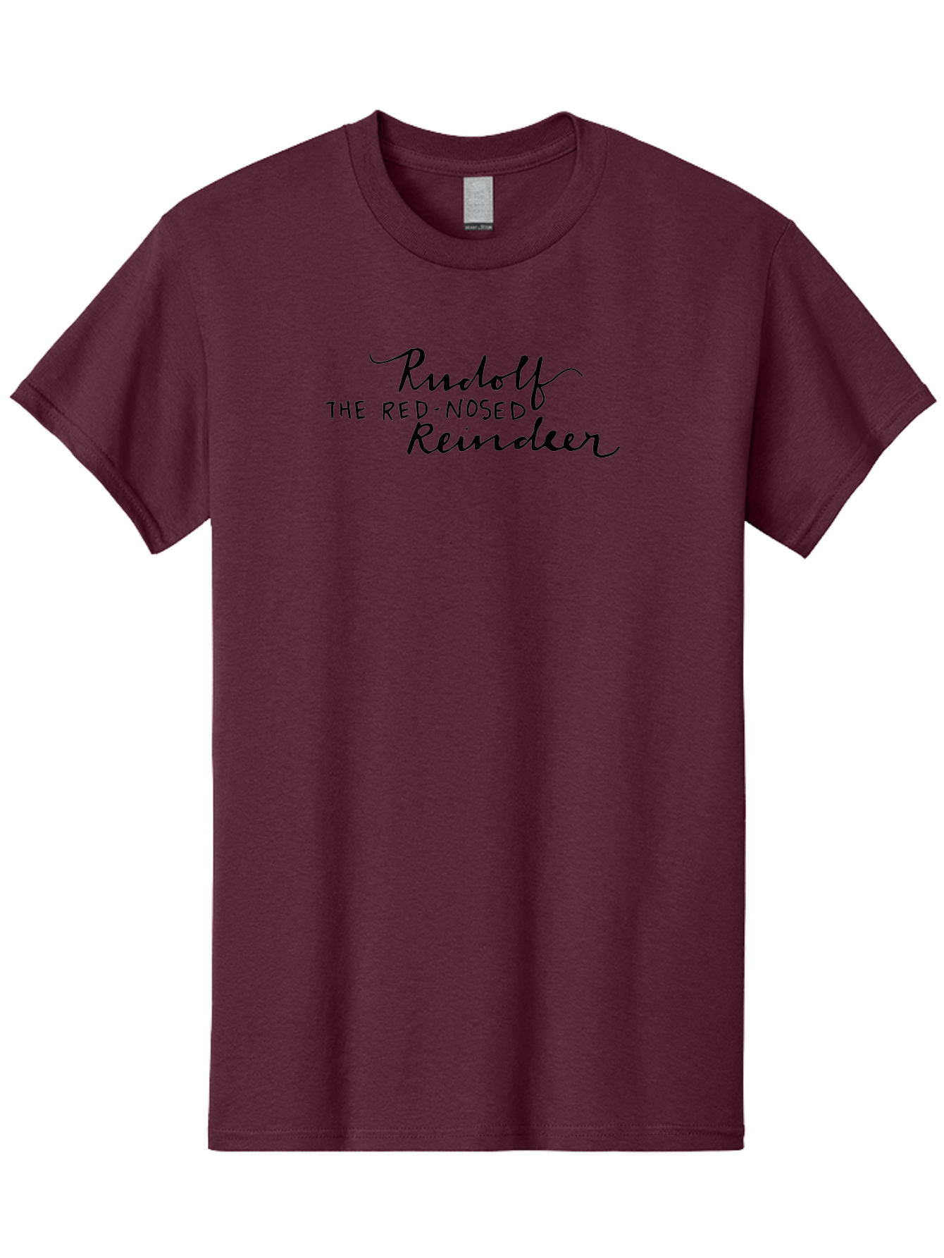 Rudolf-The-Red-Nosed-Reindeer Men'S Graphic Tee, 100% Cotton, Comfortable Casual Summer Wear, Machine Washable, Rudolf The Red-Nosed Reindeer, Christmas Classic, Holiday Cheer, Festive Font, Black Typography, Christmas Character Aab089