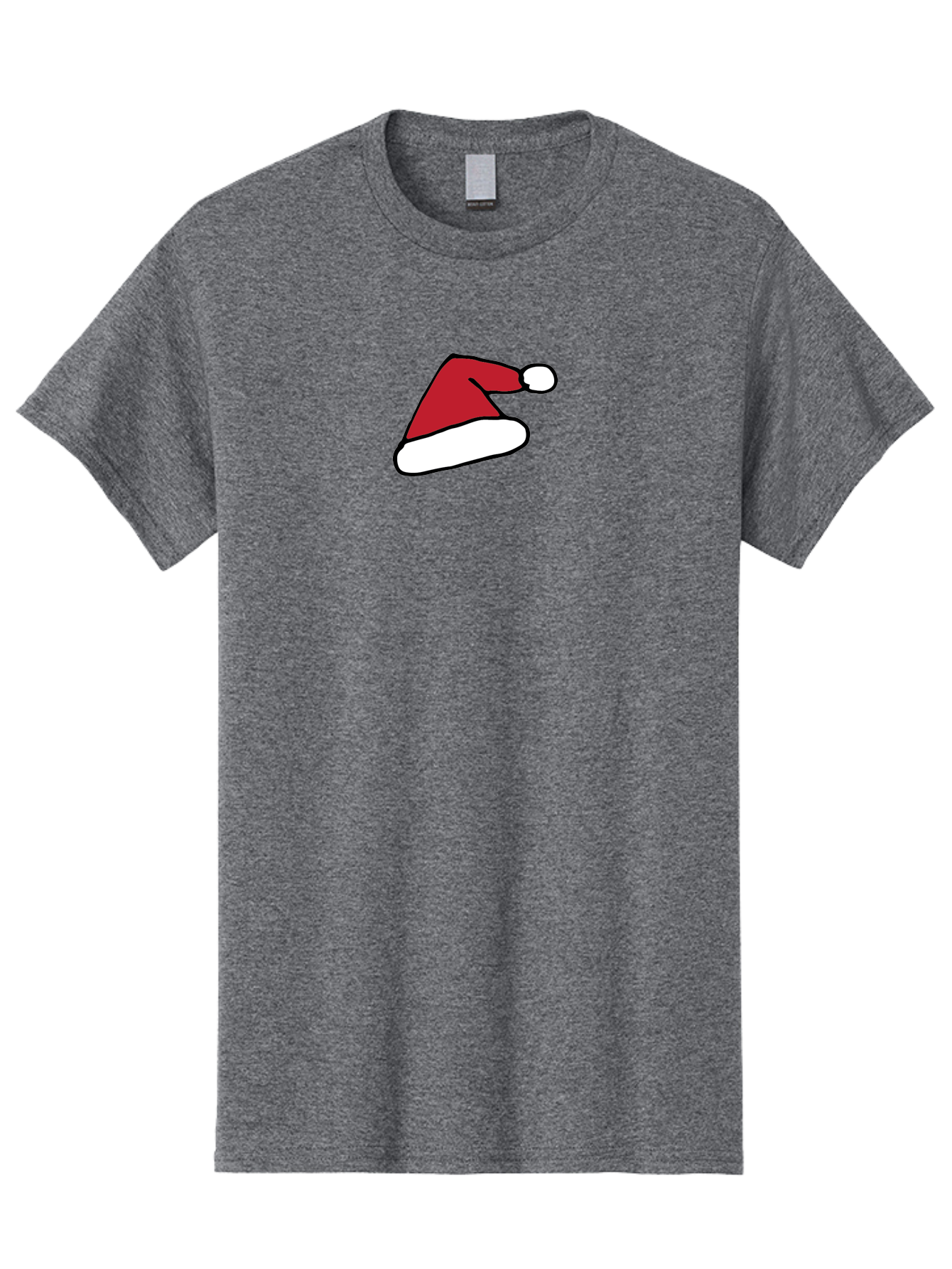 Santa-Hat-1 Men'S Graphic Tee, 100% Cotton, Comfortable Casual Summer Wear, Machine Washable, Christmas Hat, Red And White Hat, Festive Headwear, Holiday Accessory, Cartoon Style, Winter Wear, Santa Claus Hat Aab094