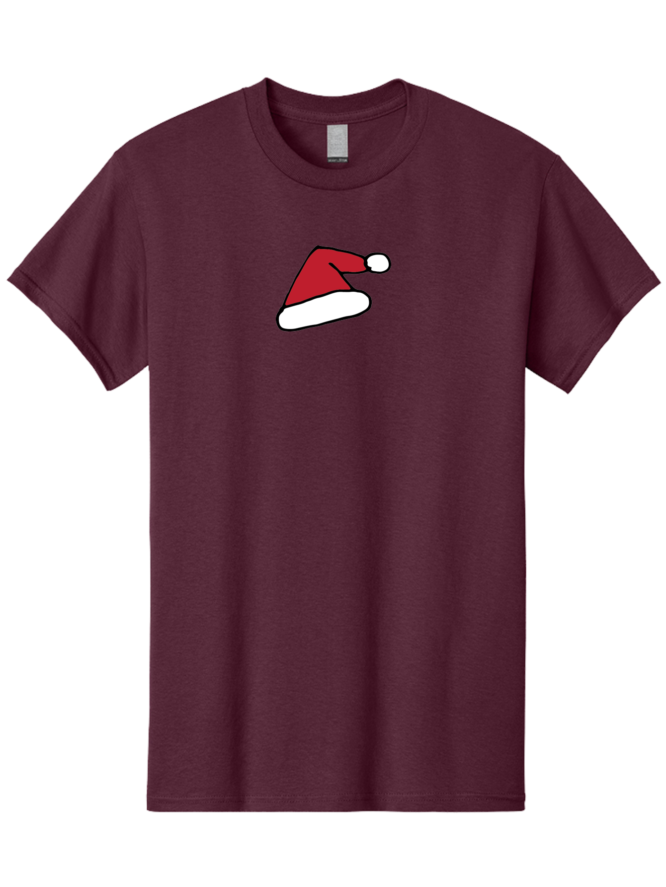 Santa-Hat-1 Men'S Graphic Tee, 100% Cotton, Comfortable Casual Summer Wear, Machine Washable, Christmas Hat, Red And White Hat, Festive Headwear, Holiday Accessory, Cartoon Style, Winter Wear, Santa Claus Hat Aab094