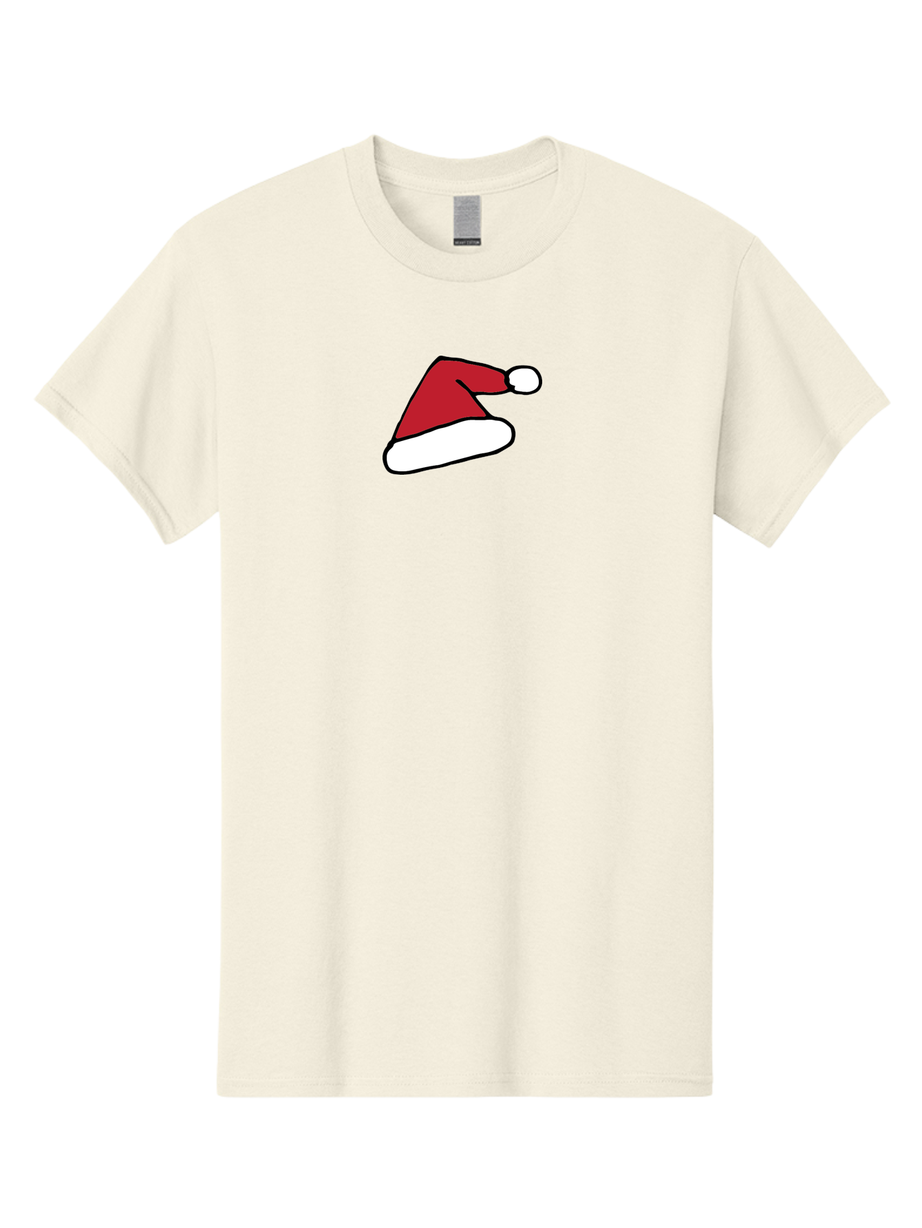 Santa-Hat-1 Men'S Graphic Tee, 100% Cotton, Comfortable Casual Summer Wear, Machine Washable, Christmas Hat, Red And White Hat, Festive Headwear, Holiday Accessory, Cartoon Style, Winter Wear, Santa Claus Hat Aab094