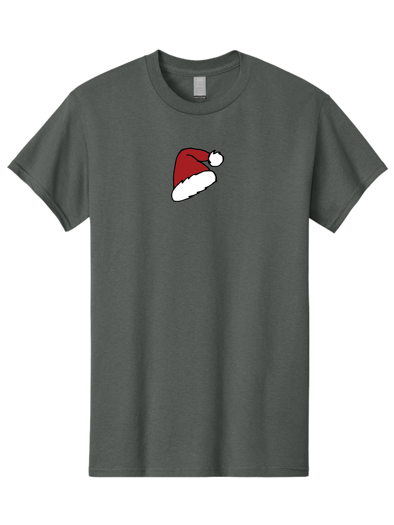 Santa-Hat Men'S Graphic Tee, 100% Cotton, Comfortable Casual Summer Wear, Machine Washable, Red And White Santa Hat, Christmas Accessory, Festive Headwear, Holiday Symbol, Cartoon Illustration, Winter Wear, Seasonal Decoration Aab095