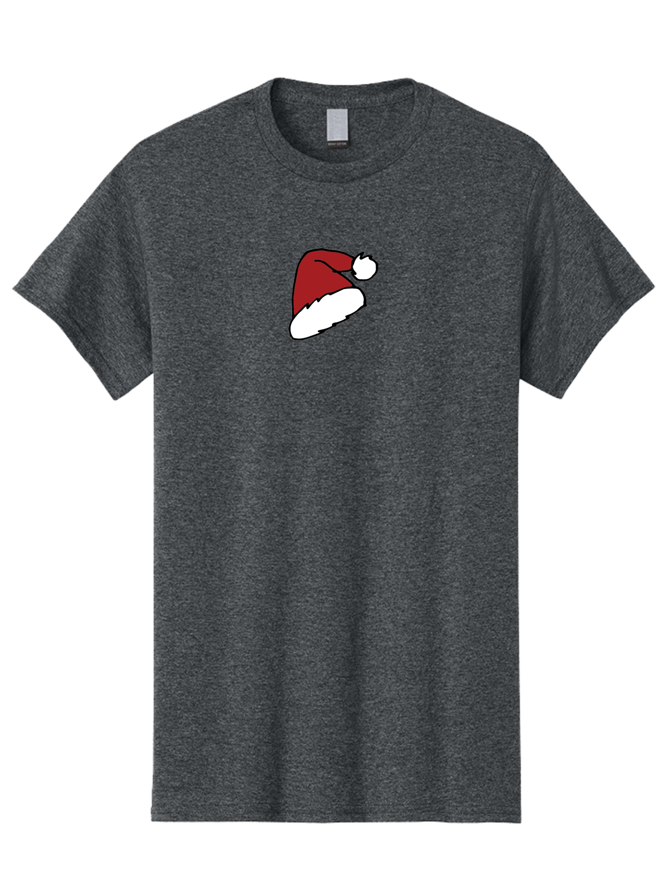 Santa-Hat Men'S Graphic Tee, 100% Cotton, Comfortable Casual Summer Wear, Machine Washable, Red And White Santa Hat, Christmas Accessory, Festive Headwear, Holiday Symbol, Cartoon Illustration, Winter Wear, Seasonal Decoration Aab095