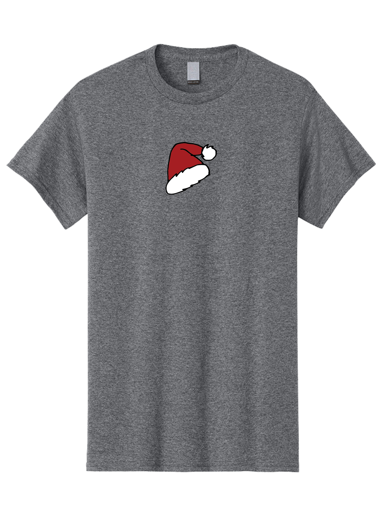 Santa-Hat Men'S Graphic Tee, 100% Cotton, Comfortable Casual Summer Wear, Machine Washable, Red And White Santa Hat, Christmas Accessory, Festive Headwear, Holiday Symbol, Cartoon Illustration, Winter Wear, Seasonal Decoration Aab095