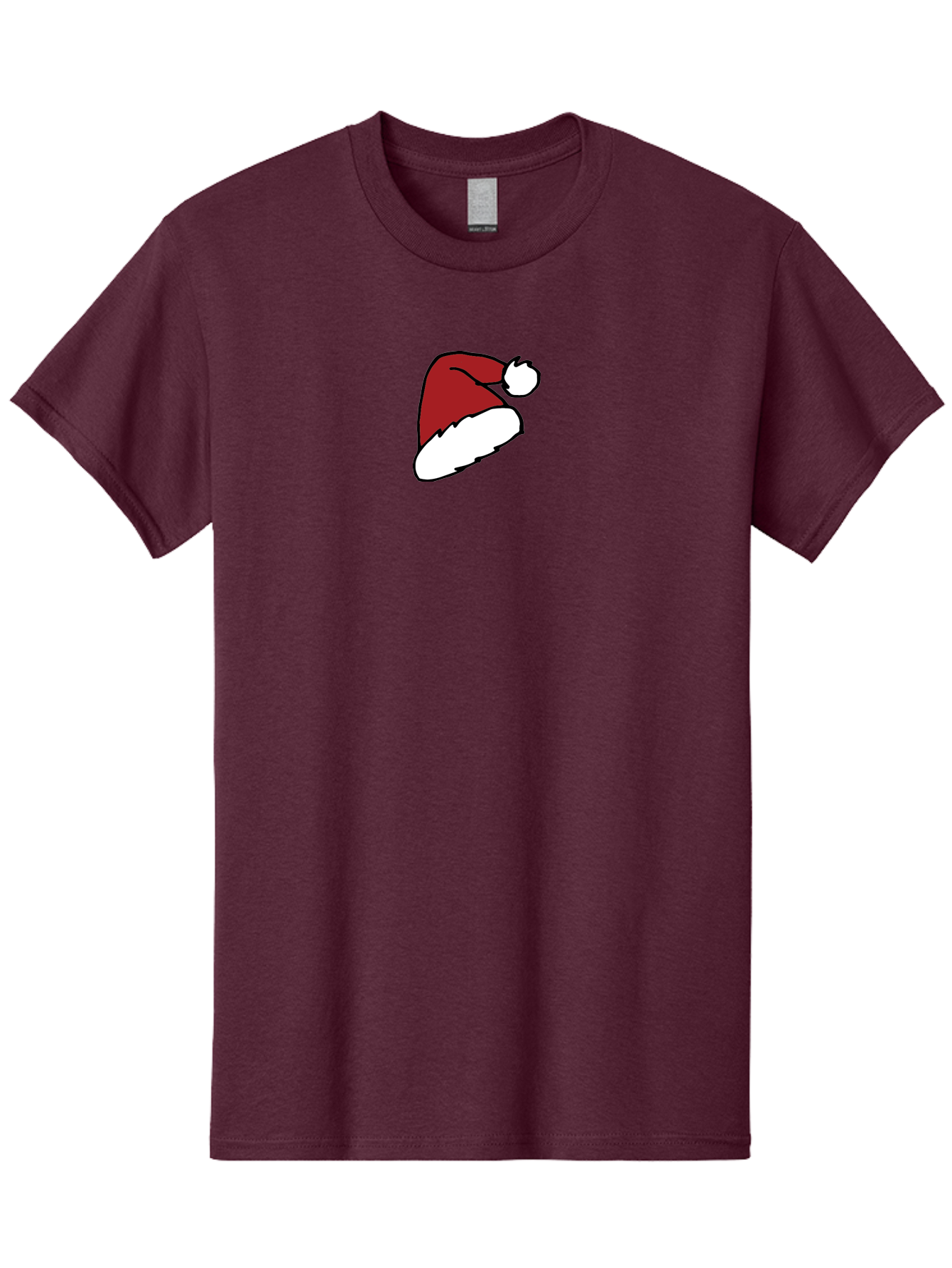 Santa-Hat Men'S Graphic Tee, 100% Cotton, Comfortable Casual Summer Wear, Machine Washable, Red And White Santa Hat, Christmas Accessory, Festive Headwear, Holiday Symbol, Cartoon Illustration, Winter Wear, Seasonal Decoration Aab095