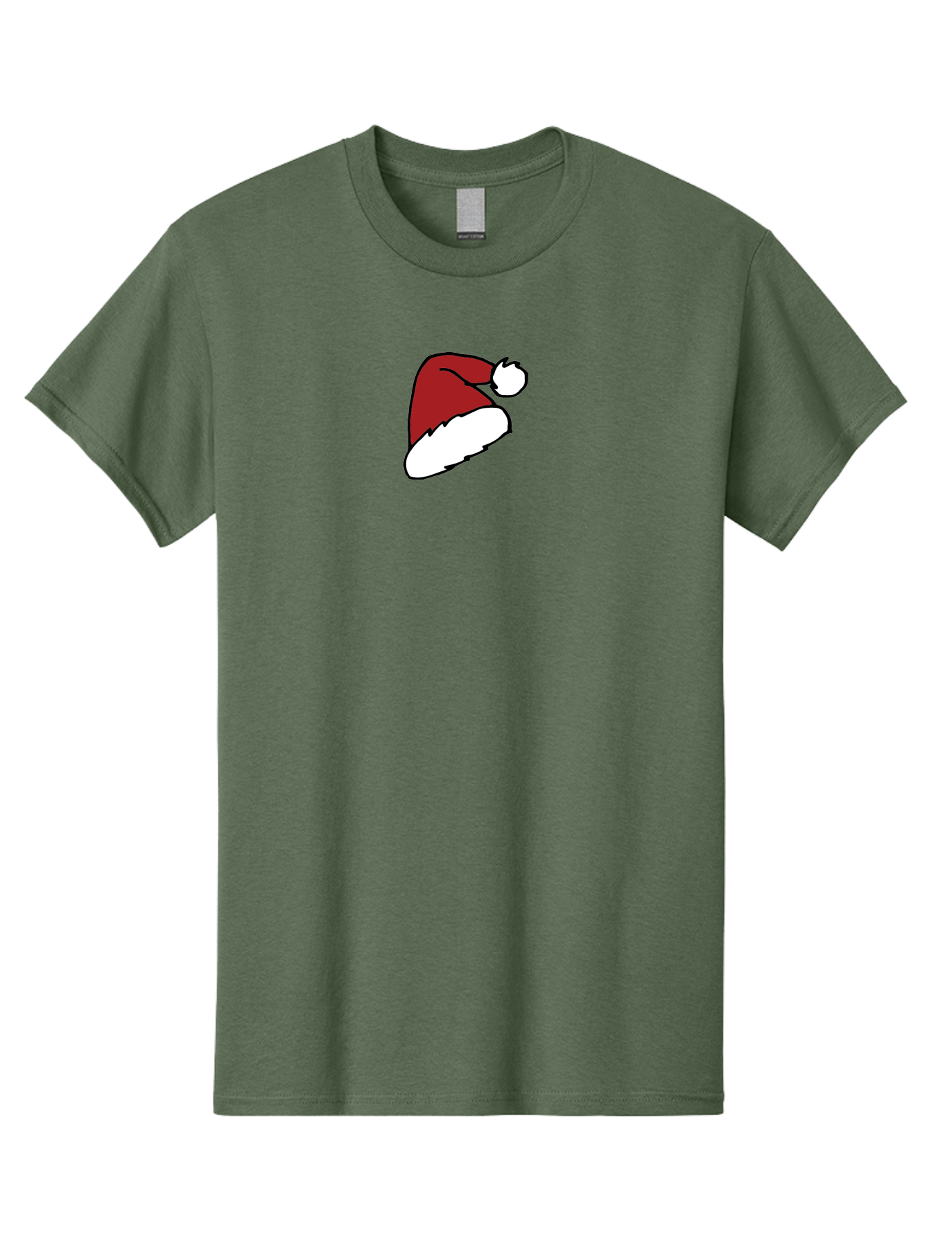 Santa-Hat Men'S Graphic Tee, 100% Cotton, Comfortable Casual Summer Wear, Machine Washable, Red And White Santa Hat, Christmas Accessory, Festive Headwear, Holiday Symbol, Cartoon Illustration, Winter Wear, Seasonal Decoration Aab095