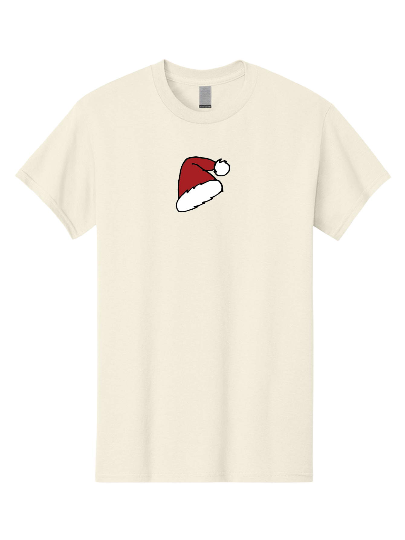 Santa-Hat Men'S Graphic Tee, 100% Cotton, Comfortable Casual Summer Wear, Machine Washable, Red And White Santa Hat, Christmas Accessory, Festive Headwear, Holiday Symbol, Cartoon Illustration, Winter Wear, Seasonal Decoration Aab095