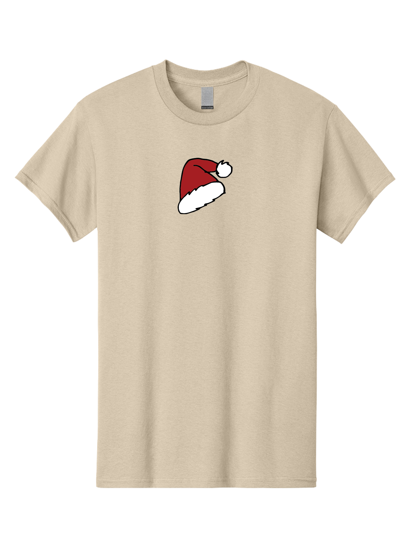 Santa-Hat Men'S Graphic Tee, 100% Cotton, Comfortable Casual Summer Wear, Machine Washable, Red And White Santa Hat, Christmas Accessory, Festive Headwear, Holiday Symbol, Cartoon Illustration, Winter Wear, Seasonal Decoration Aab095