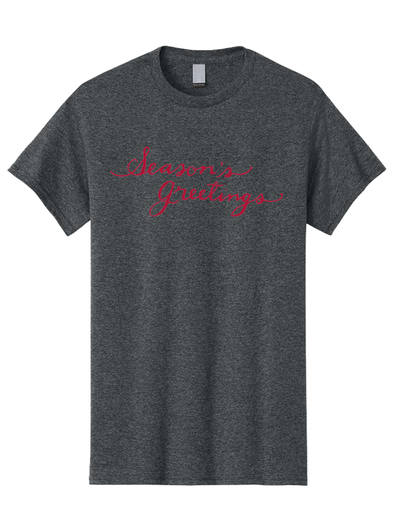Season-S-Greetings-1 Men'S Graphic Tee, 100% Cotton, Comfortable Casual Summer Wear, Machine Washable, Season'S Greetings, Holiday Message, Festive Greeting, Cursive Text, Christmas Wishes, Holiday Season, Red And Green Color Scheme Aab099