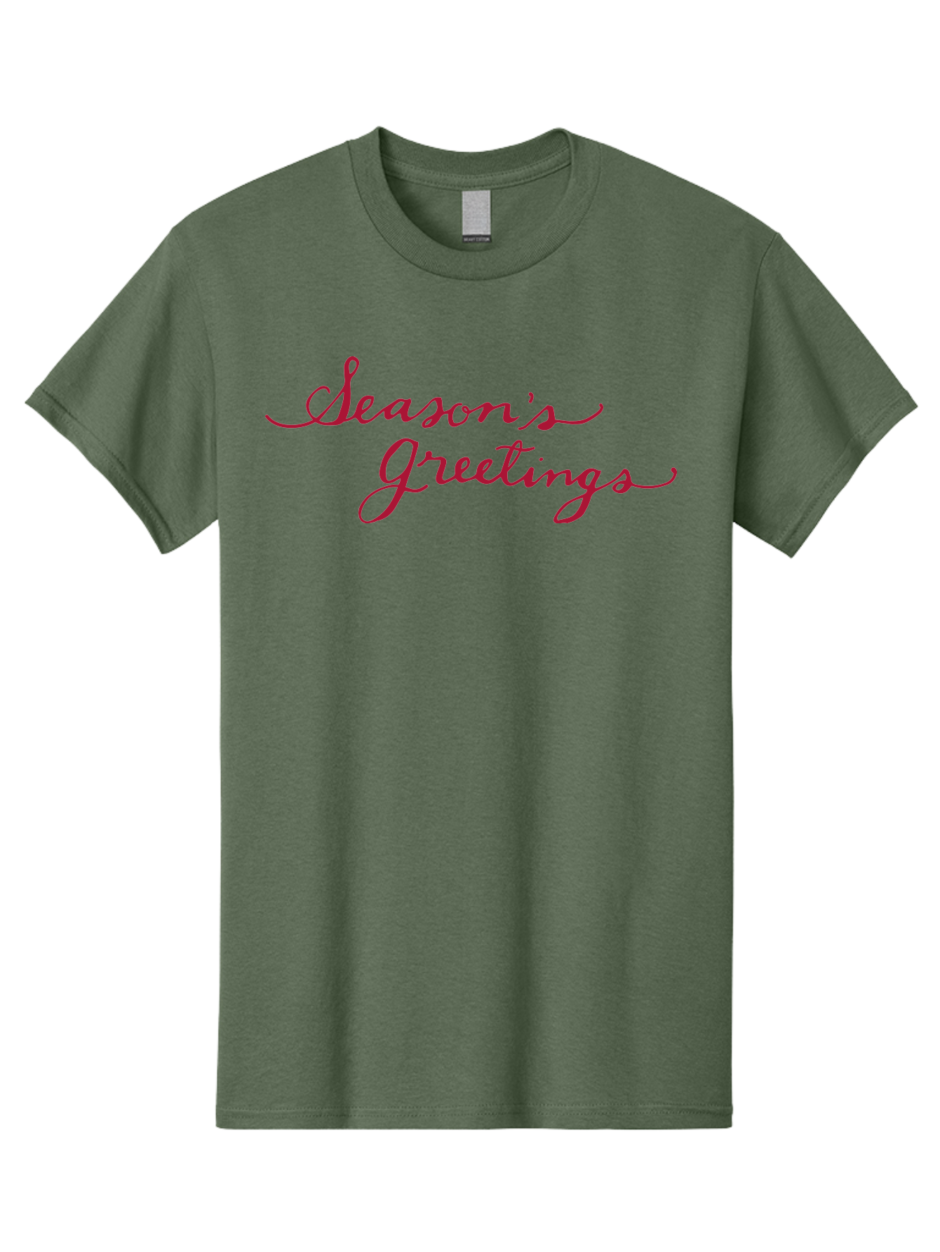 Season-S-Greetings-1 Men'S Graphic Tee, 100% Cotton, Comfortable Casual Summer Wear, Machine Washable, Season'S Greetings, Holiday Message, Festive Greeting, Cursive Text, Christmas Wishes, Holiday Season, Red And Green Color Scheme Aab099