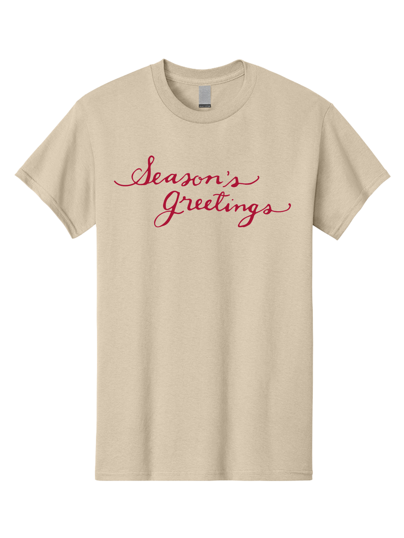 Season-S-Greetings-1 Men'S Graphic Tee, 100% Cotton, Comfortable Casual Summer Wear, Machine Washable, Season'S Greetings, Holiday Message, Festive Greeting, Cursive Text, Christmas Wishes, Holiday Season, Red And Green Color Scheme Aab099