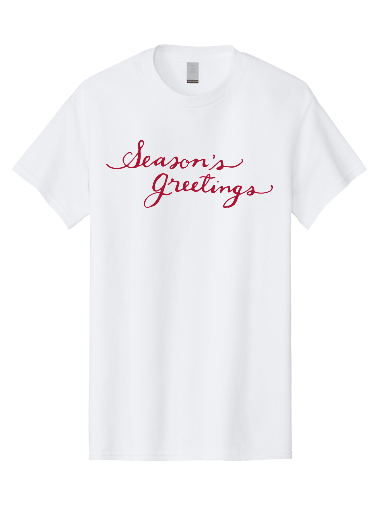 Season-S-Greetings-1 Men'S Graphic Tee, 100% Cotton, Comfortable Casual Summer Wear, Machine Washable, Season'S Greetings, Holiday Message, Festive Greeting, Cursive Text, Christmas Wishes, Holiday Season, Red And Green Color Scheme Aab099