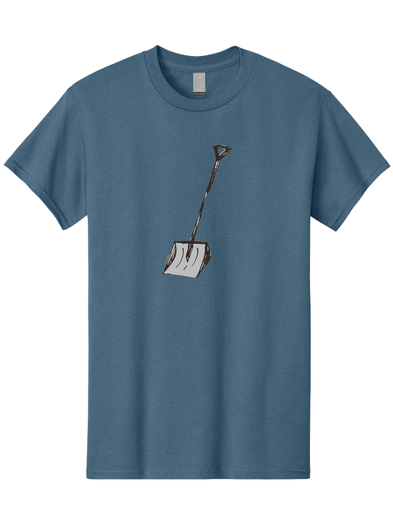 Shovel-1 Men'S Graphic Tee, 100% Cotton, Comfortable Casual Summer Wear, Machine Washable, Handheld Shovel, Gardening Tool, Digging Equipment, Metal Handle, Curved Blade, Rectangular Head, Simple Design, Illustration Style, Black Outline Aab101