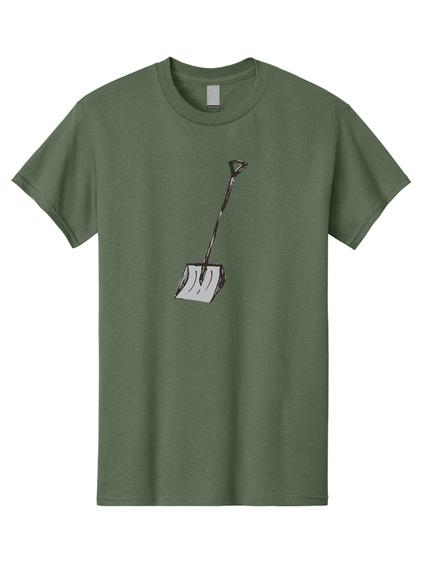 Shovel-1 Men'S Graphic Tee, 100% Cotton, Comfortable Casual Summer Wear, Machine Washable, Handheld Shovel, Gardening Tool, Digging Equipment, Metal Handle, Curved Blade, Rectangular Head, Simple Design, Illustration Style, Black Outline Aab101