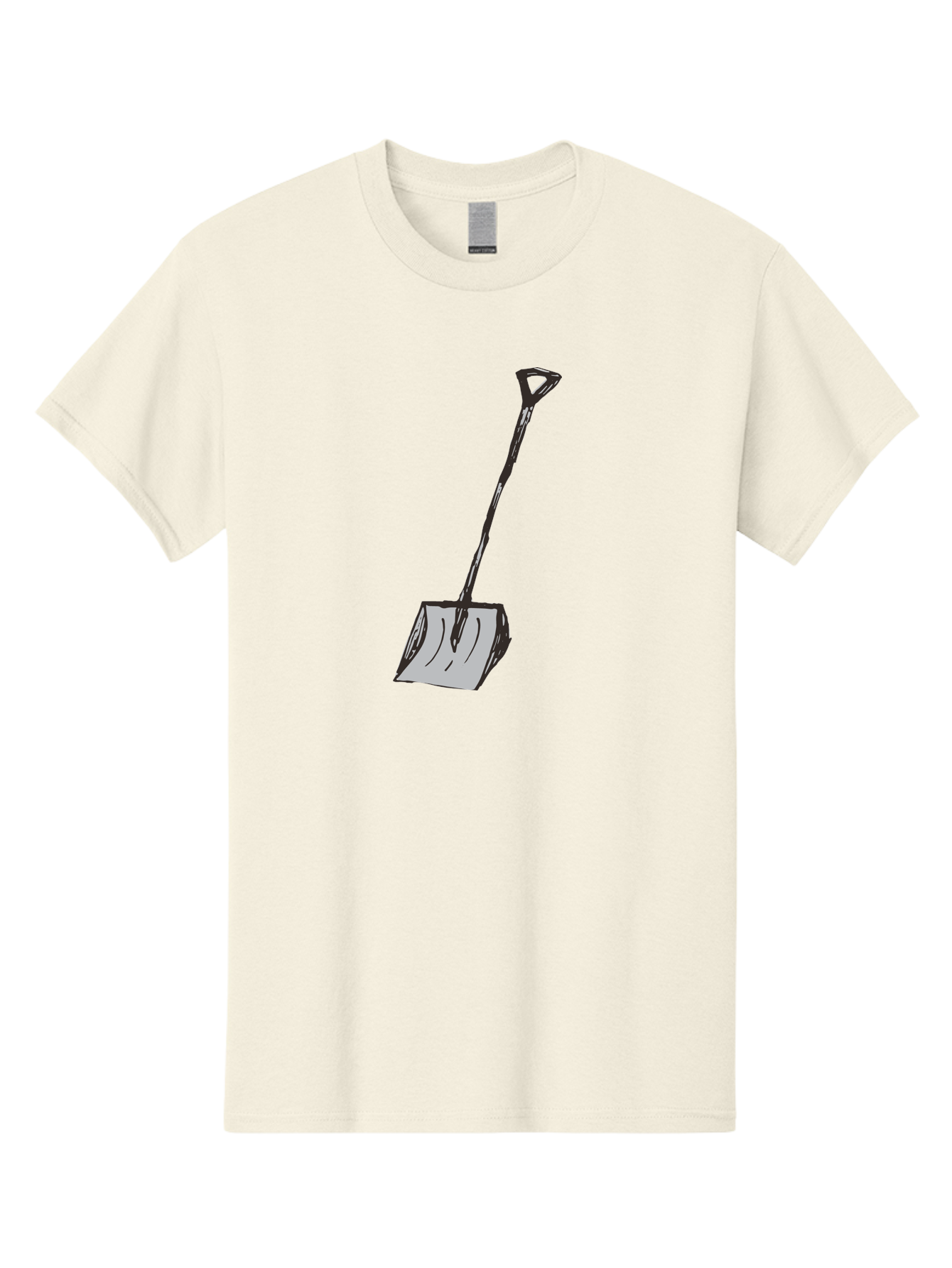 Shovel-1 Men'S Graphic Tee, 100% Cotton, Comfortable Casual Summer Wear, Machine Washable, Handheld Shovel, Gardening Tool, Digging Equipment, Metal Handle, Curved Blade, Rectangular Head, Simple Design, Illustration Style, Black Outline Aab101