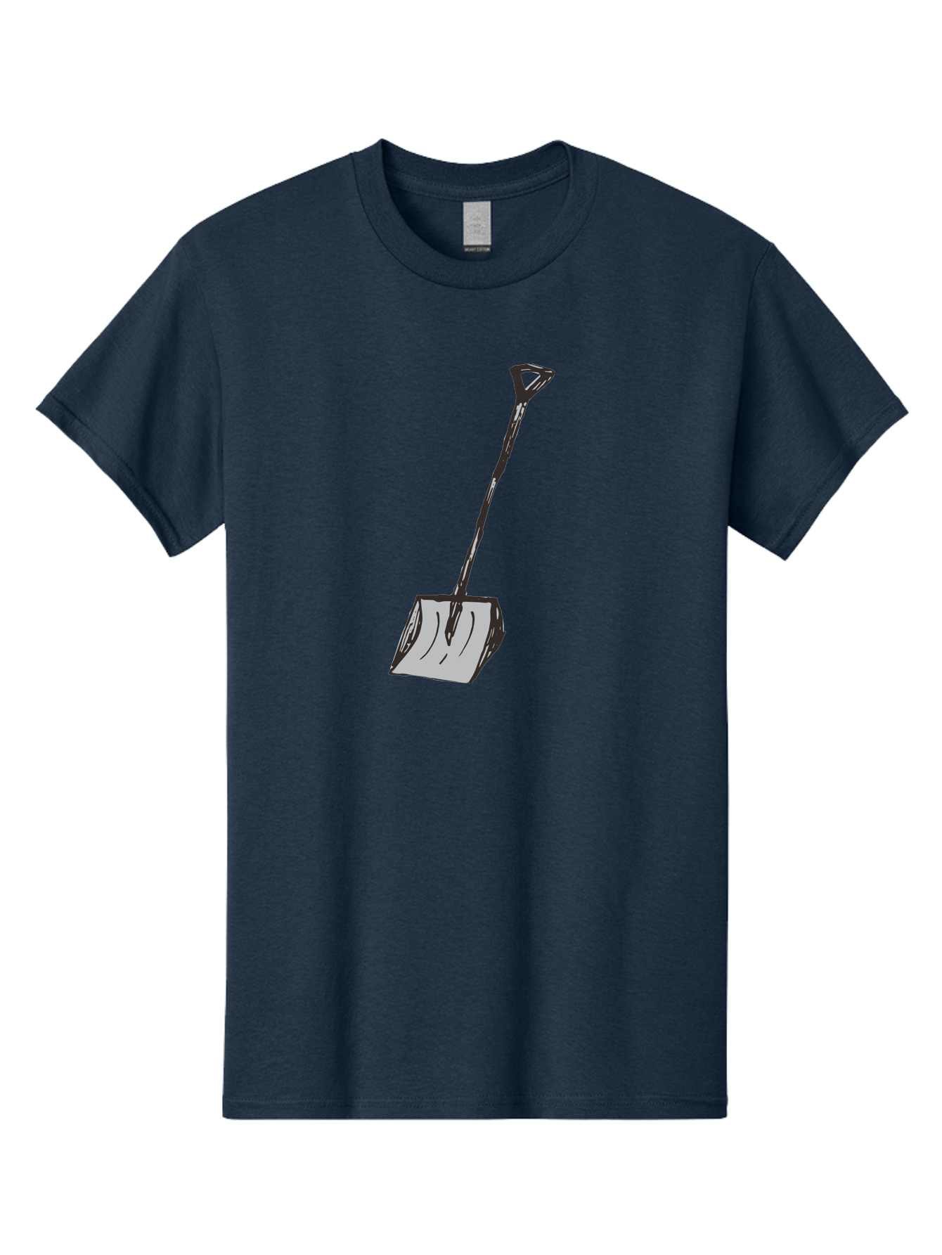 Shovel-1 Men'S Graphic Tee, 100% Cotton, Comfortable Casual Summer Wear, Machine Washable, Handheld Shovel, Gardening Tool, Digging Equipment, Metal Handle, Curved Blade, Rectangular Head, Simple Design, Illustration Style, Black Outline Aab101