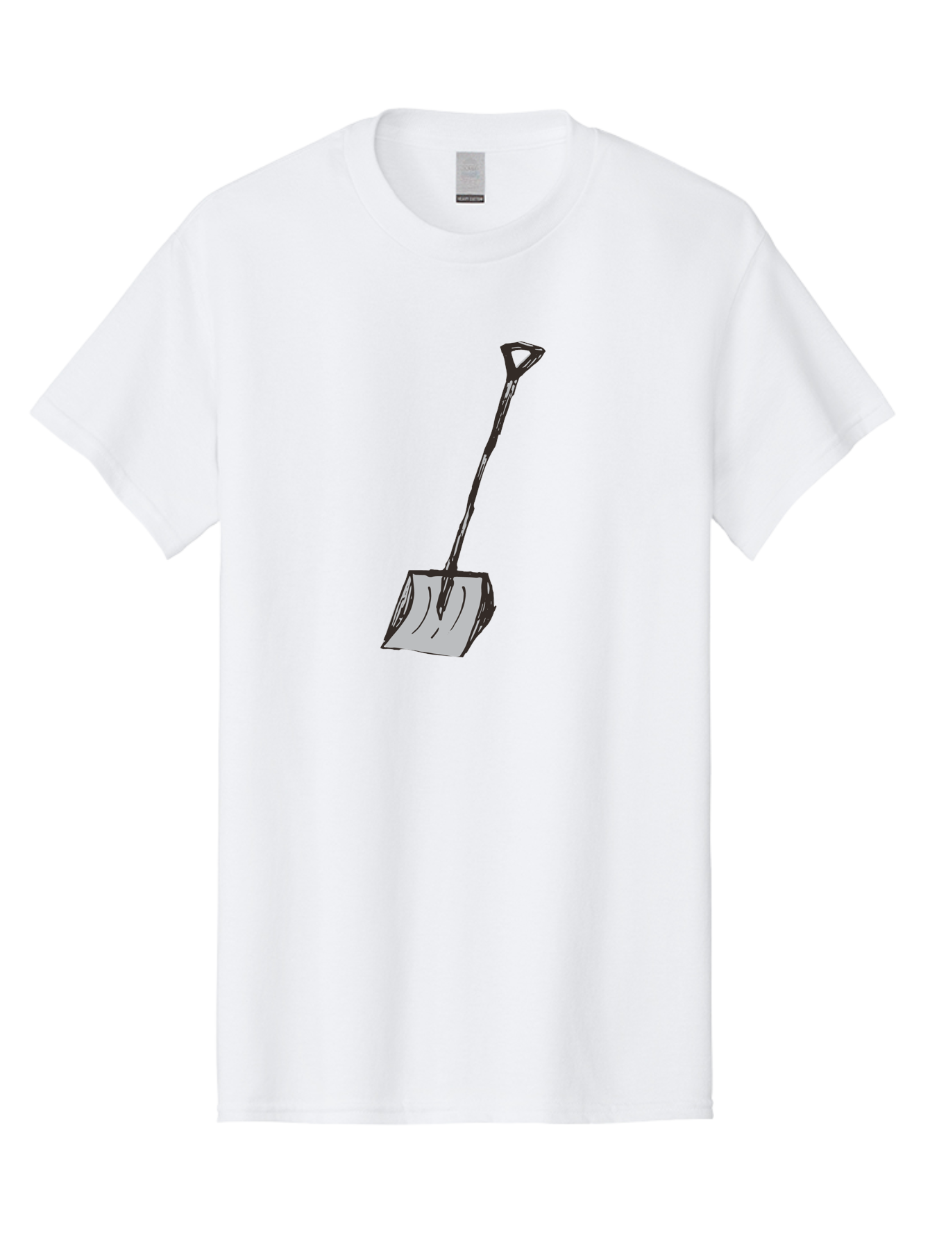 Shovel-1 Men'S Graphic Tee, 100% Cotton, Comfortable Casual Summer Wear, Machine Washable, Handheld Shovel, Gardening Tool, Digging Equipment, Metal Handle, Curved Blade, Rectangular Head, Simple Design, Illustration Style, Black Outline Aab101