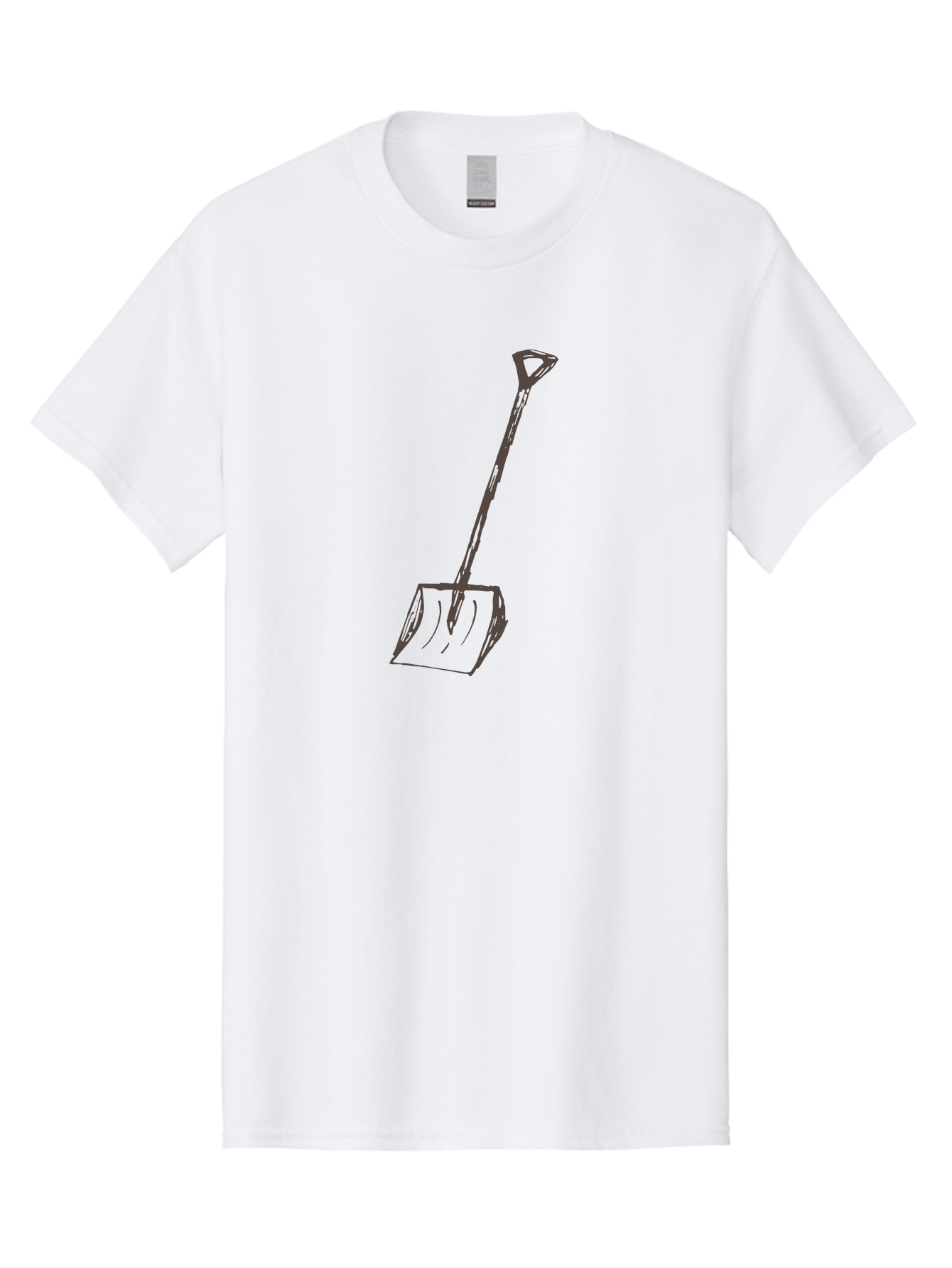 Shovel Men'S Graphic Tee, 100% Cotton, Comfortable Casual Summer Wear, Machine Washable, Hand-Drawn Shovel, Gardening Tool, Yard Work, Digging Equipment, Manual Labor, Simple Illustration, Garden Shovel Aab102
